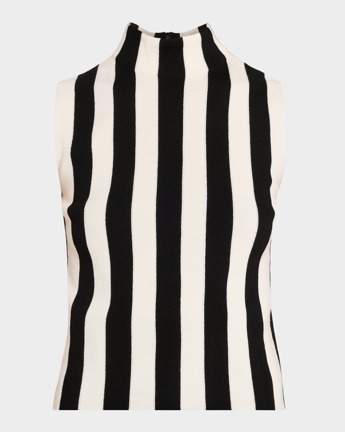 Akris Punto Vertical Stripe Merino Knit Top In Multi