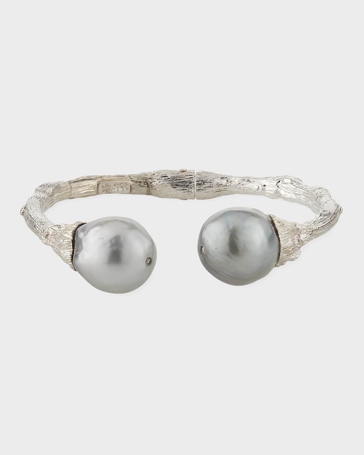 K Brunini Twig Diamond & 14mm Pearl Cuff