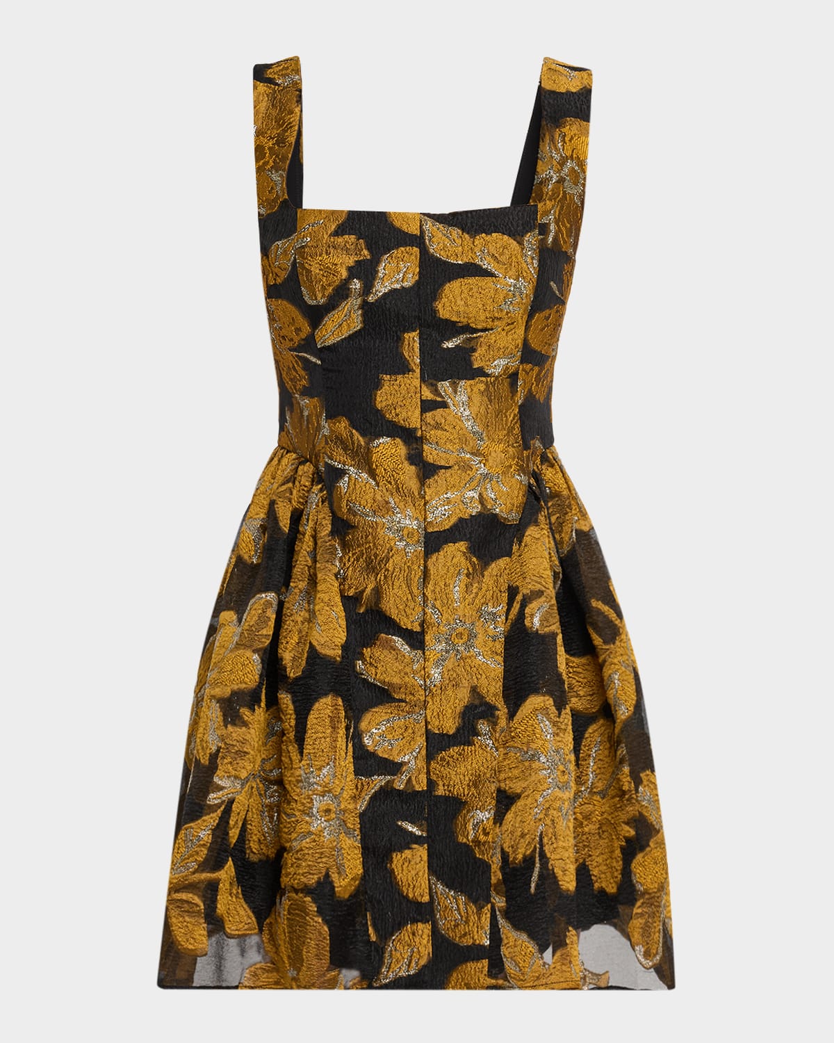 Milly Erin Floral Brocade Fit-&-flare Mini Dress In Multi