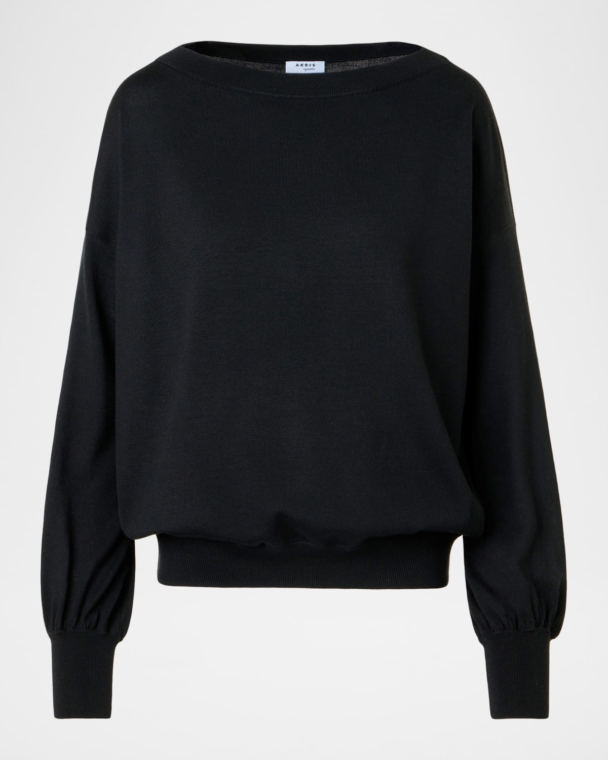 Akris Punto Bateau-neck Knit Sweater In Black