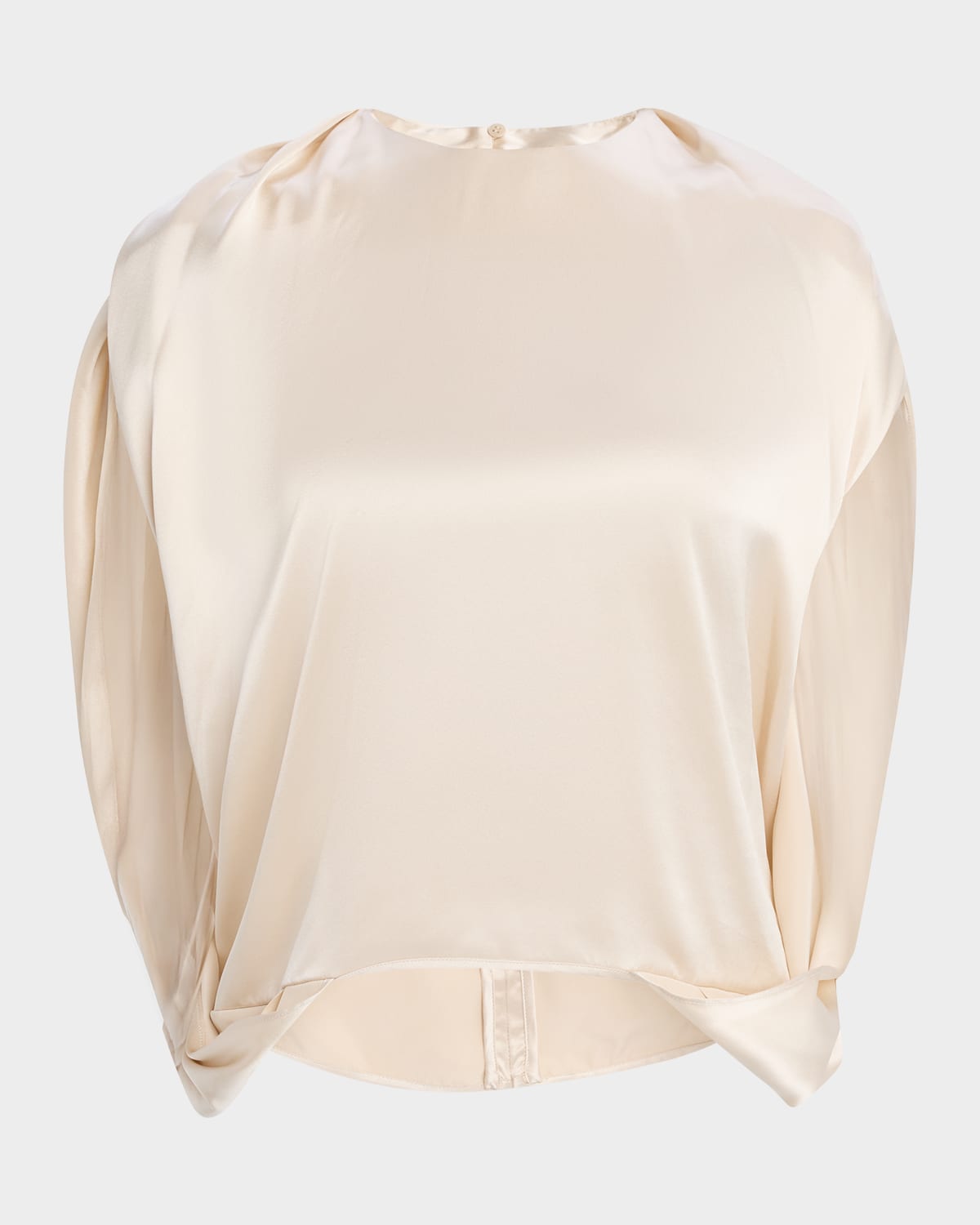 Reiss Tayah Cutout Draped Silk Blouse In Pink