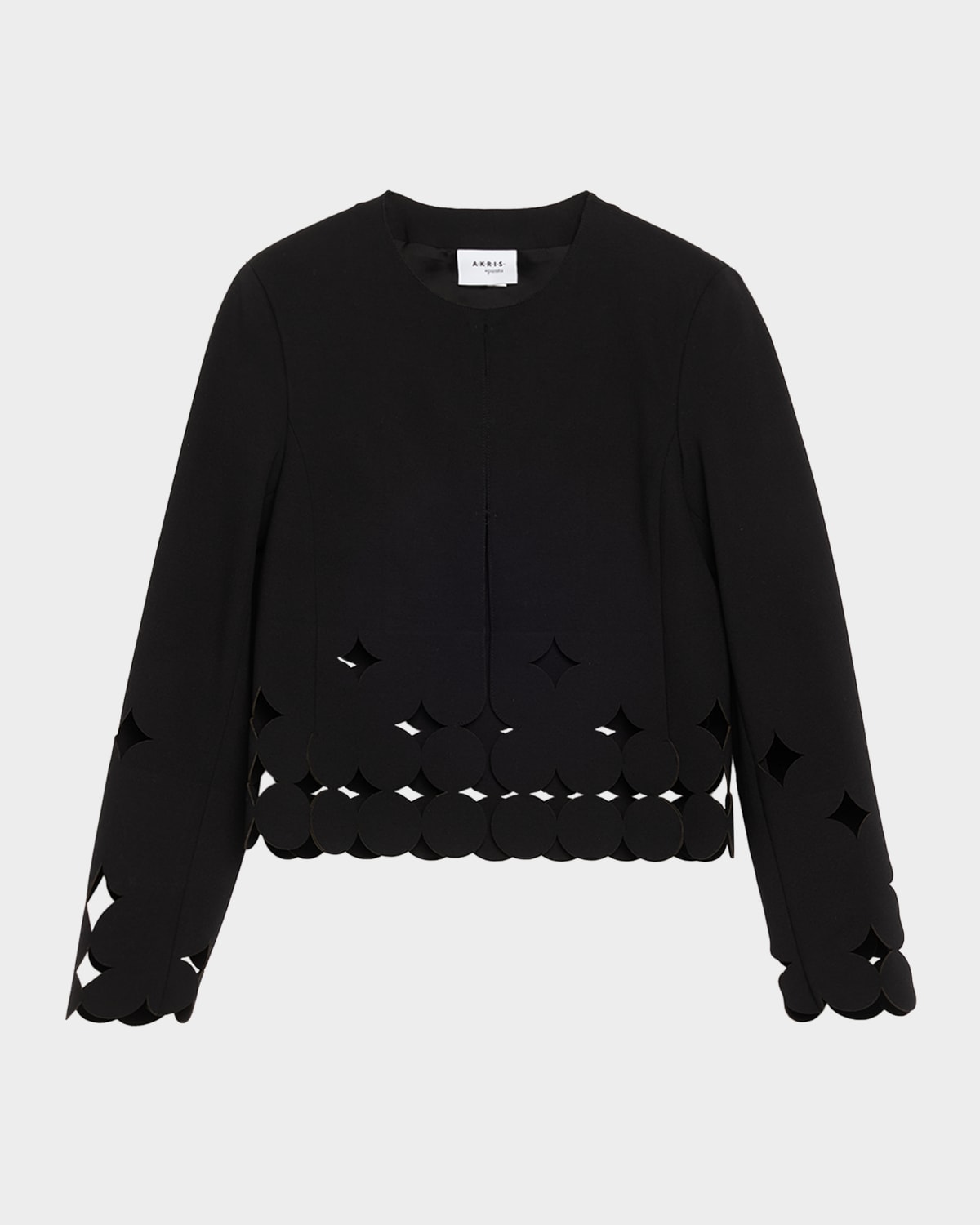 Akris Punto Jersey Dropping Dot Cut-out Jacket In Black