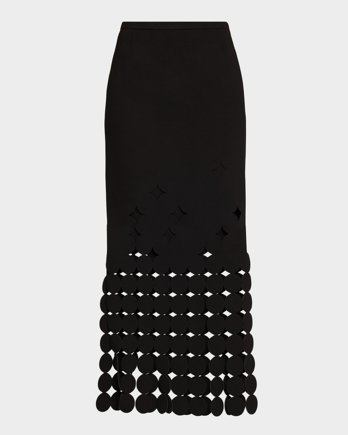 Akris Punto Cutout Polka Dot Illusion Pencil Skirt In Black
