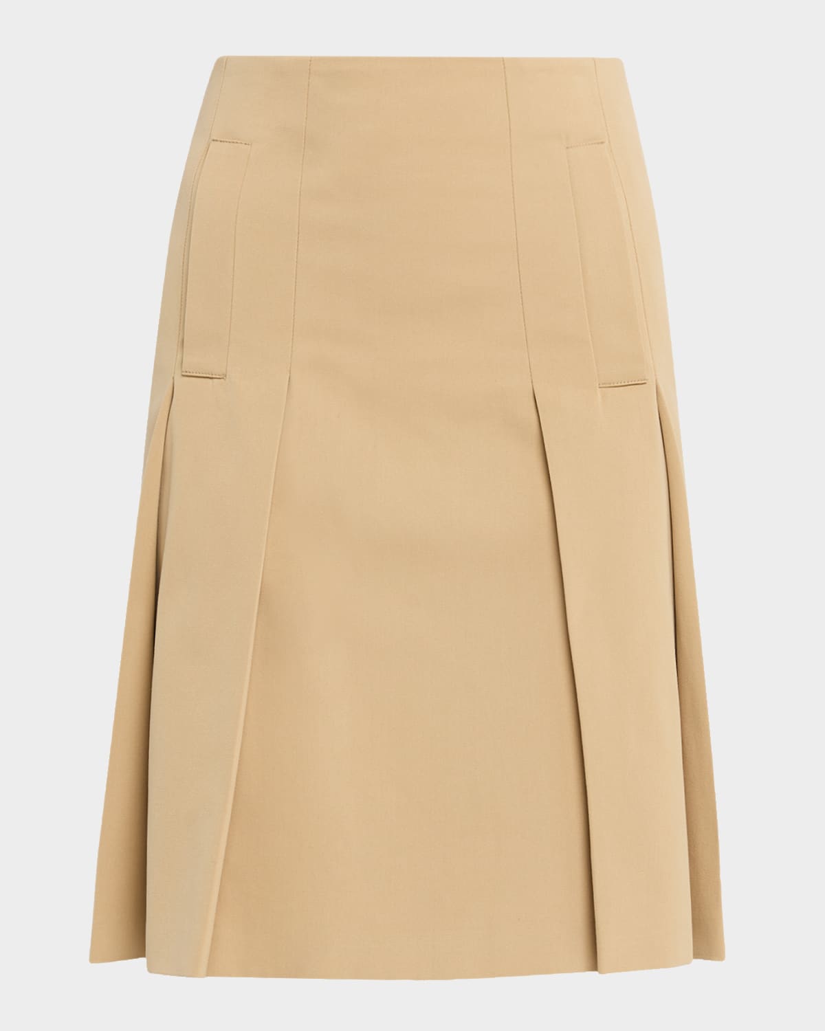 Akris Punto Pleated Cotton Quilt Skirt In Brown