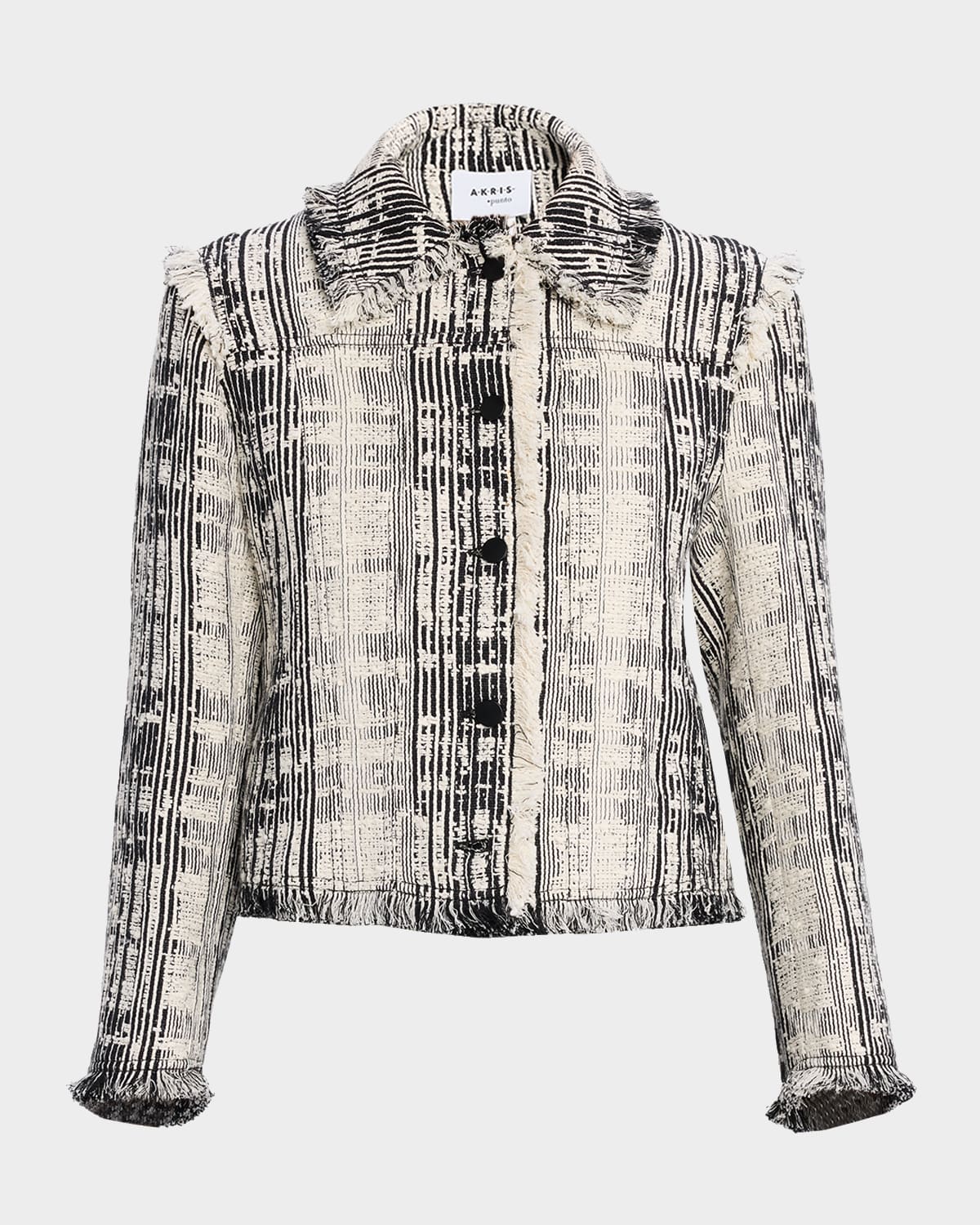 Akris Punto Textured Raw Cotton Denim Jacket In Multi