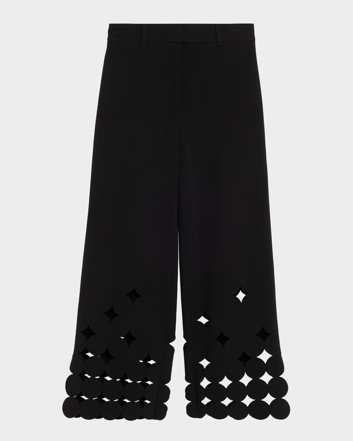 Akris Punto Chieko Dot Cut-out Straight-leg Crop Pants In Black