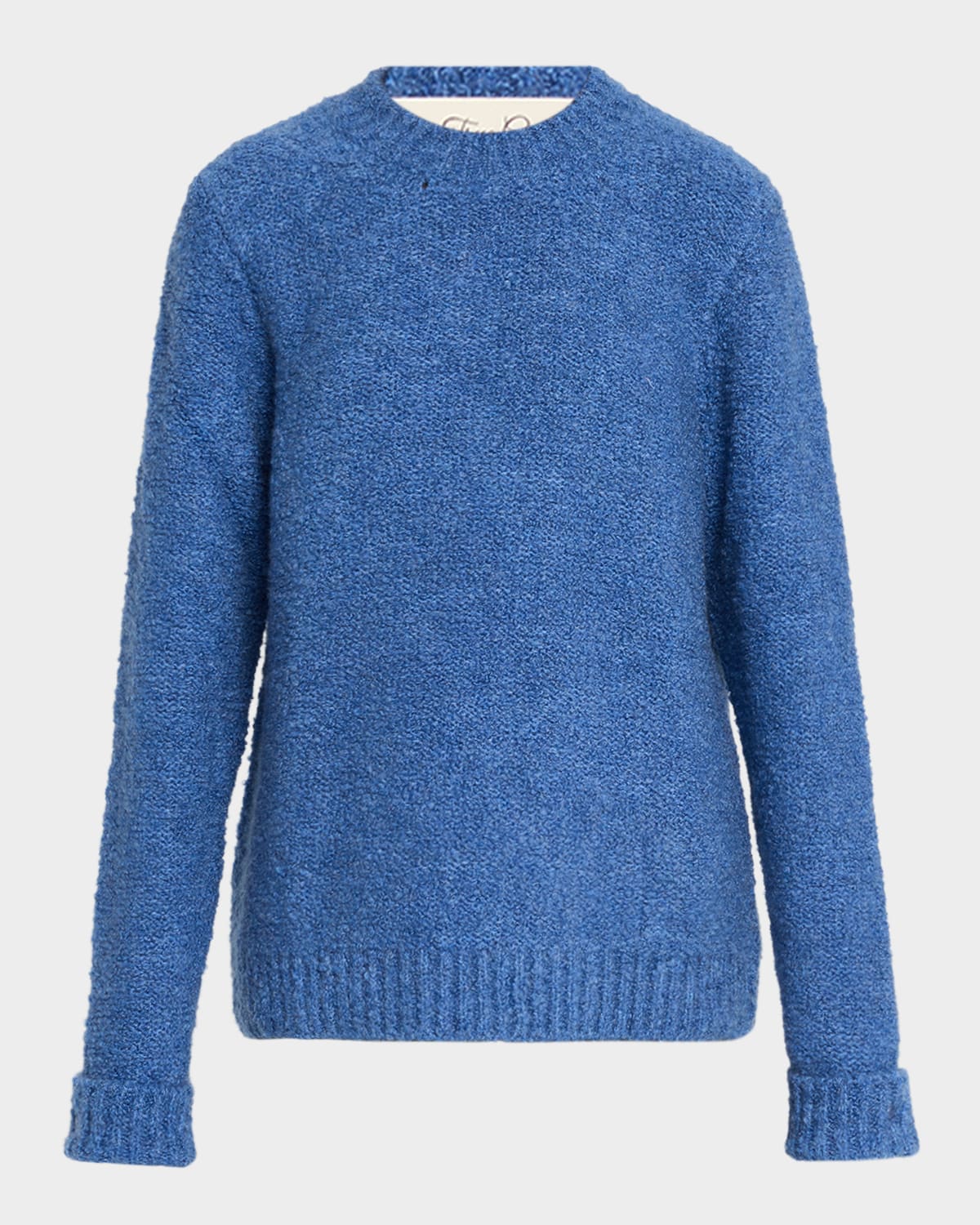 God's True Cashmere Cashmere Boucle Knit Crewneck Sweater In Blue
