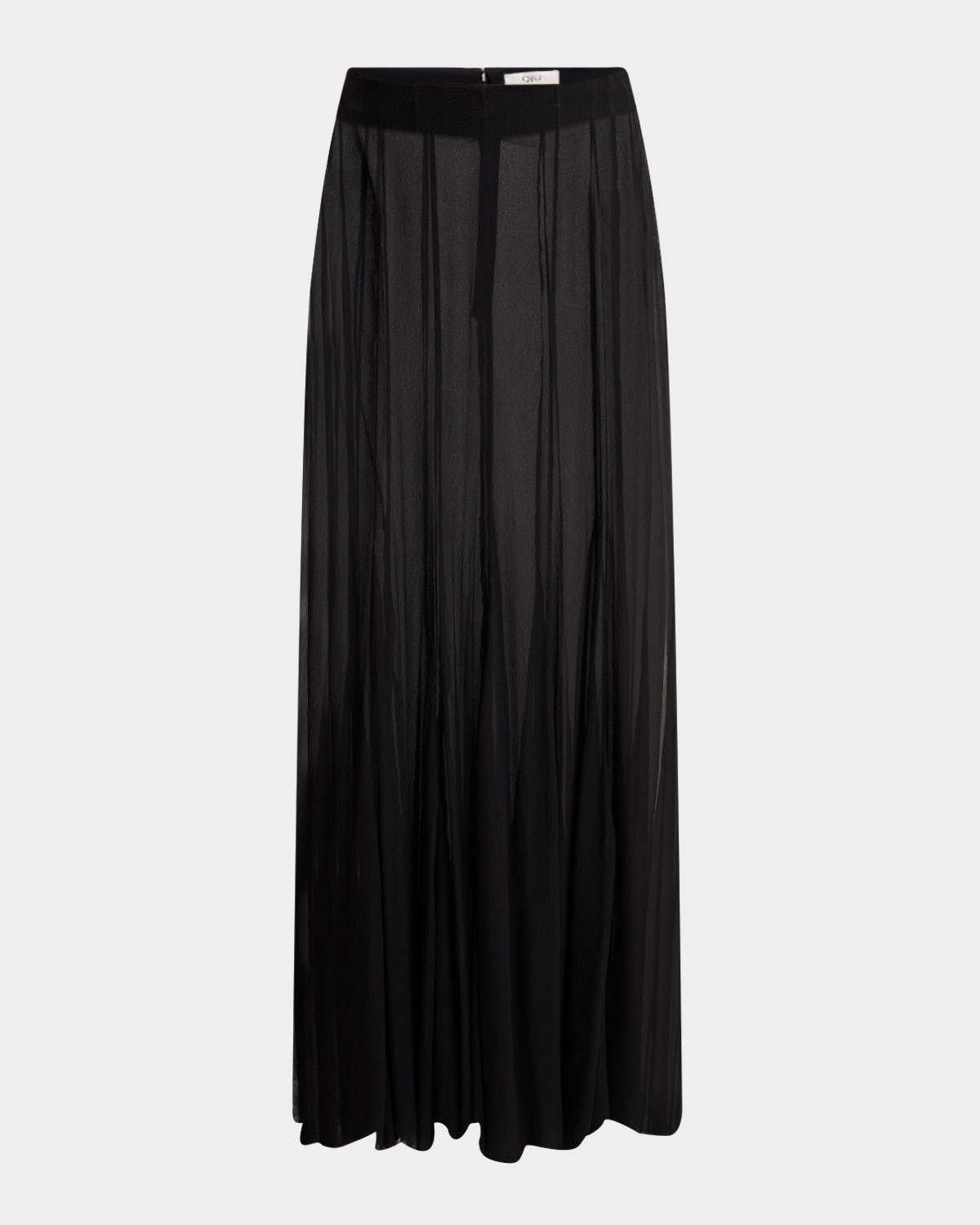 Chloé Paneled Sheer Silk Maxi Skirt In Black