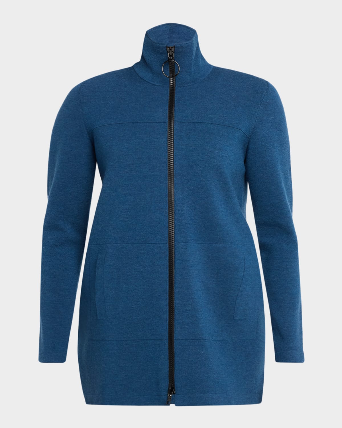 Akris Punto Milano Knit Stand-collar Cardigan In Blue