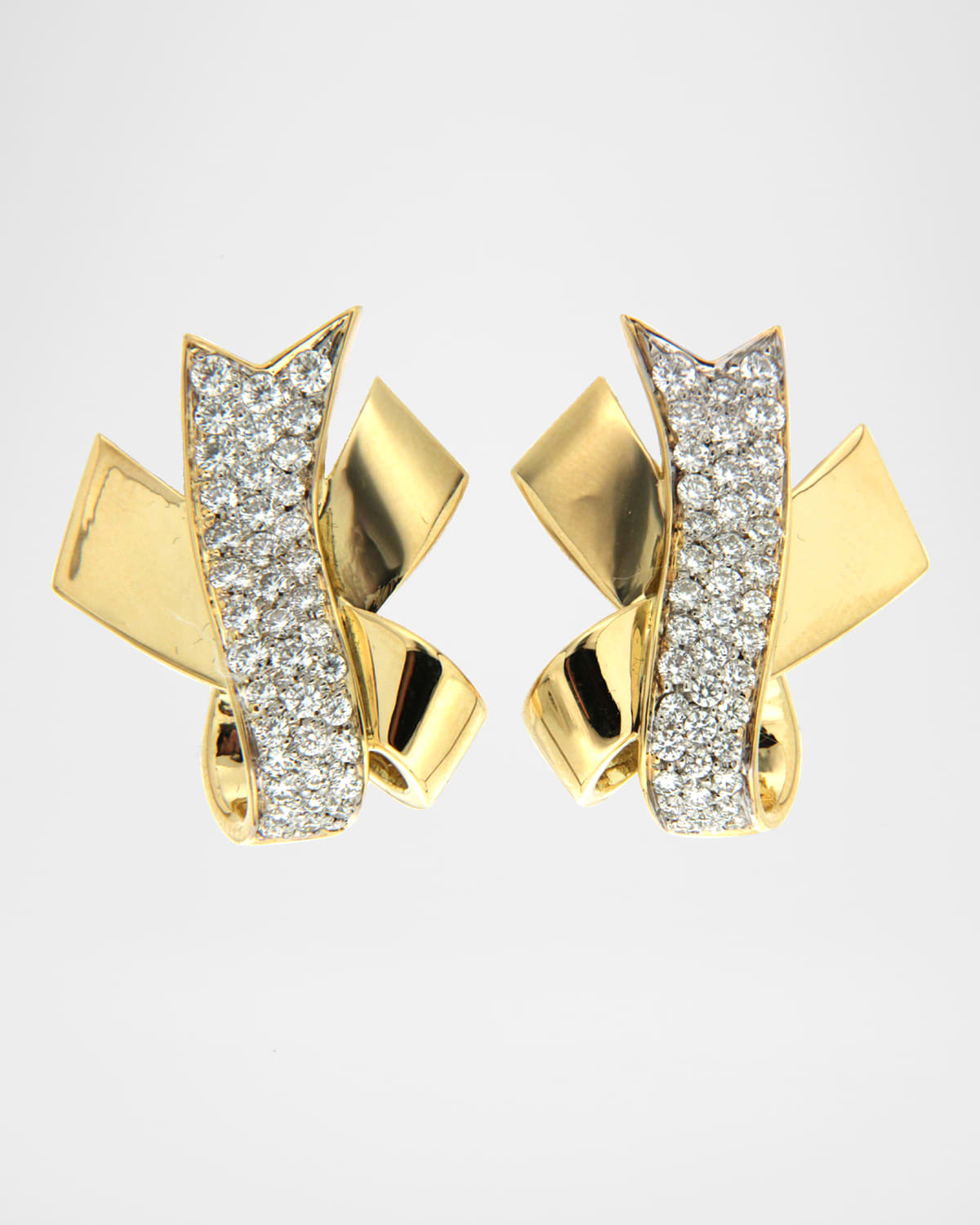 RIBBON GOLD AND DIAMOND EARR
