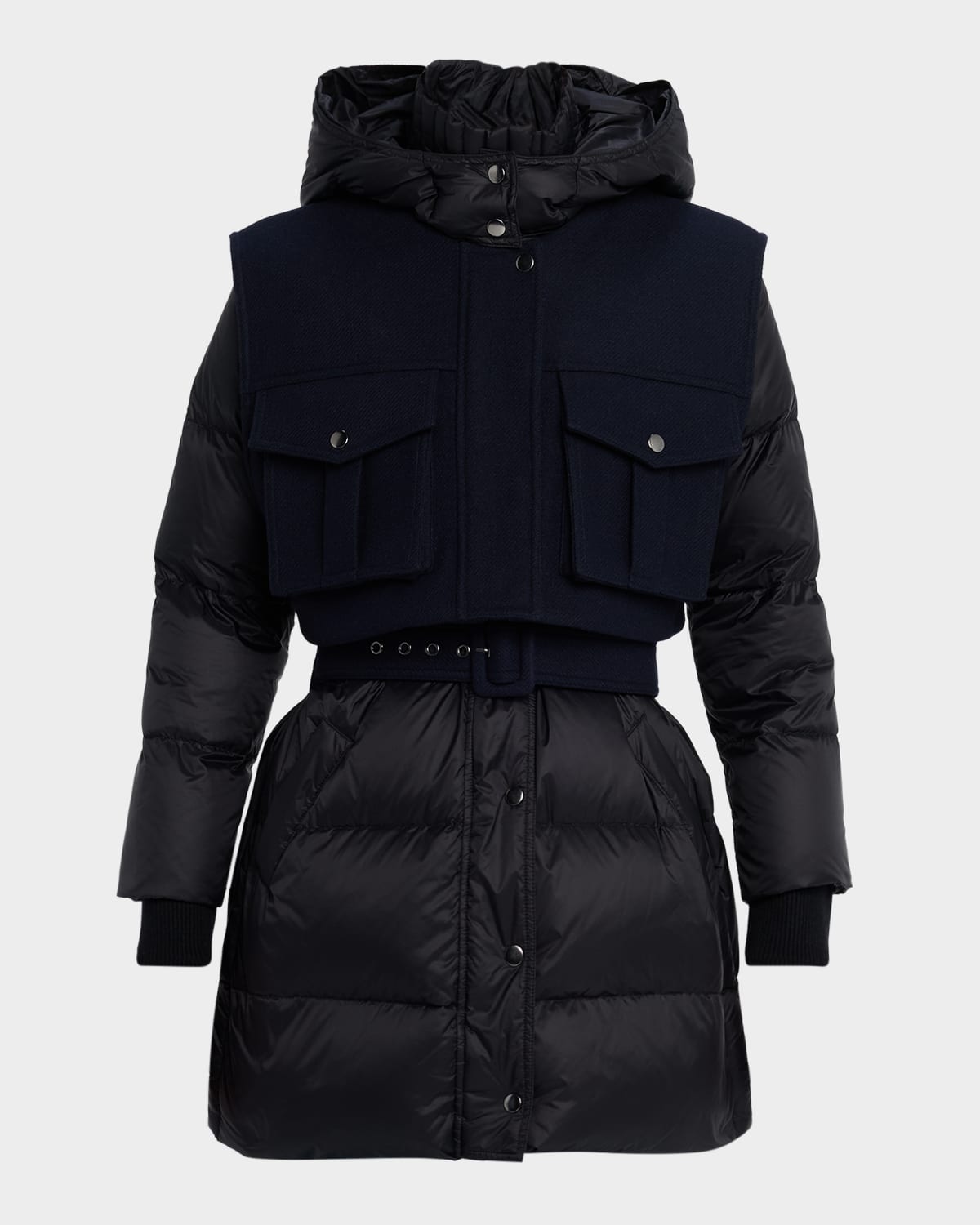 Veronica Beard Jarvis Layered Puffer Jacket In Black