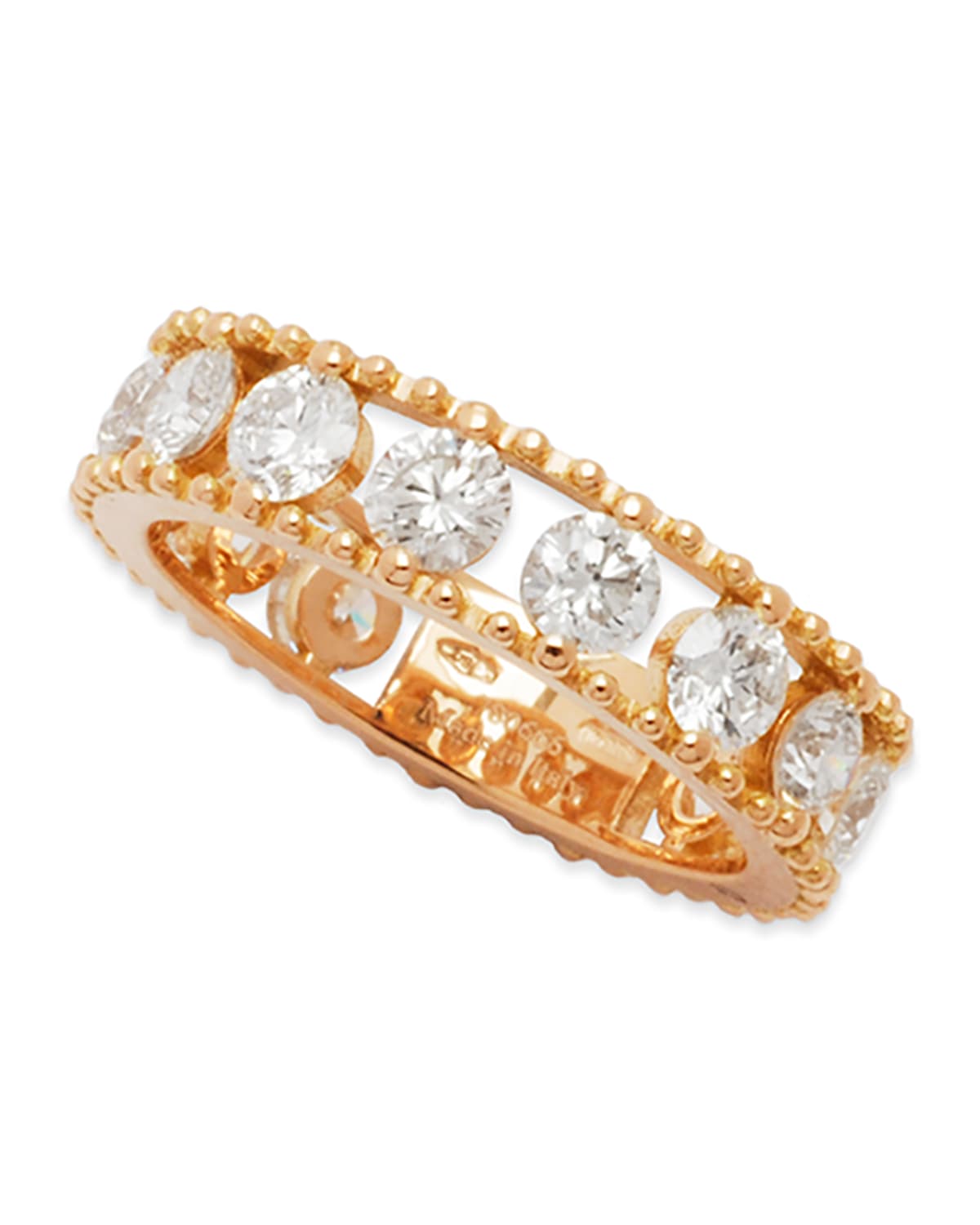 Allegra 18k Rose Gold Diamond Openwork Band Ring (2.45ct),Size 7