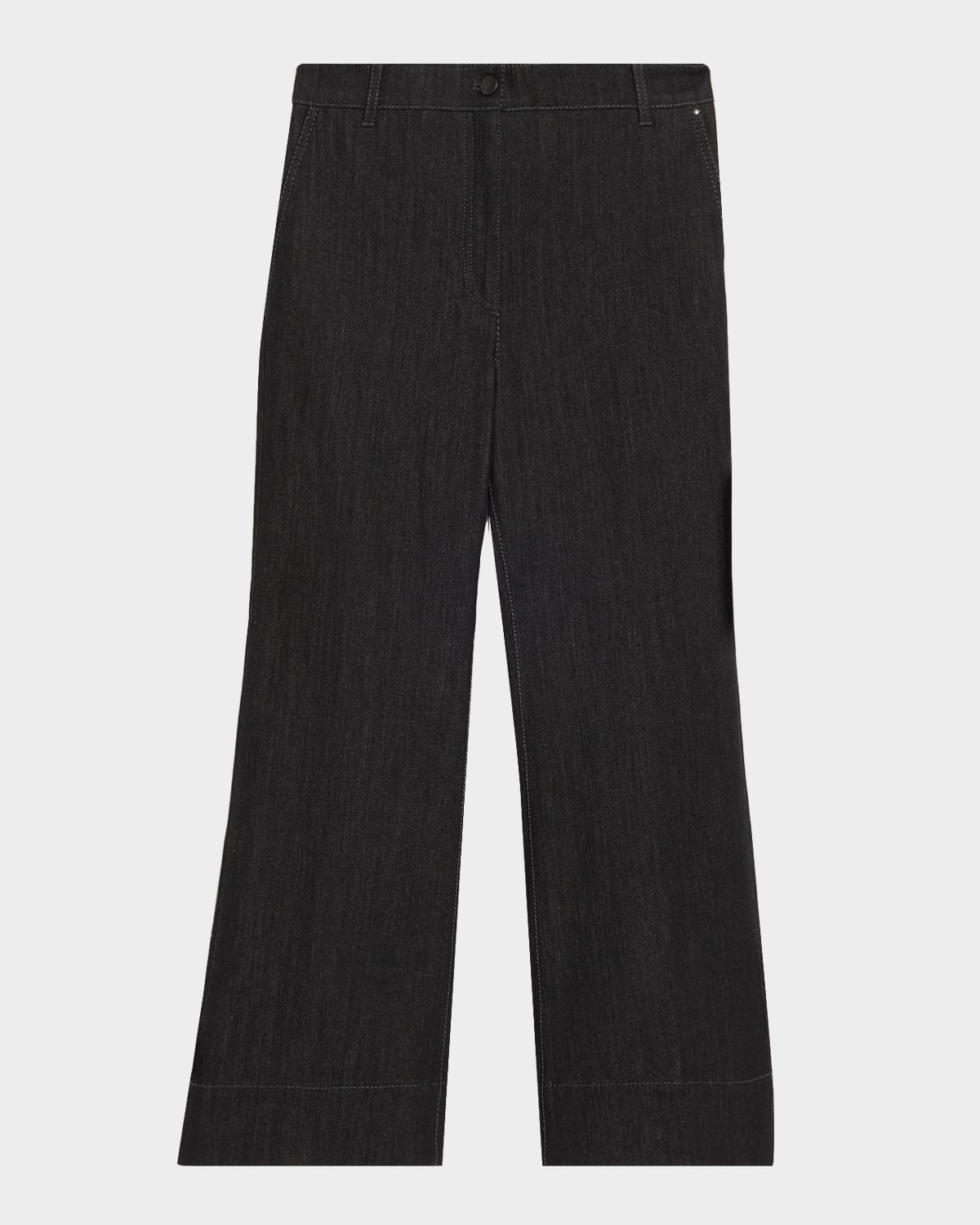 Akris Punto Cecily Bootcut Crop Denim Pants In Black