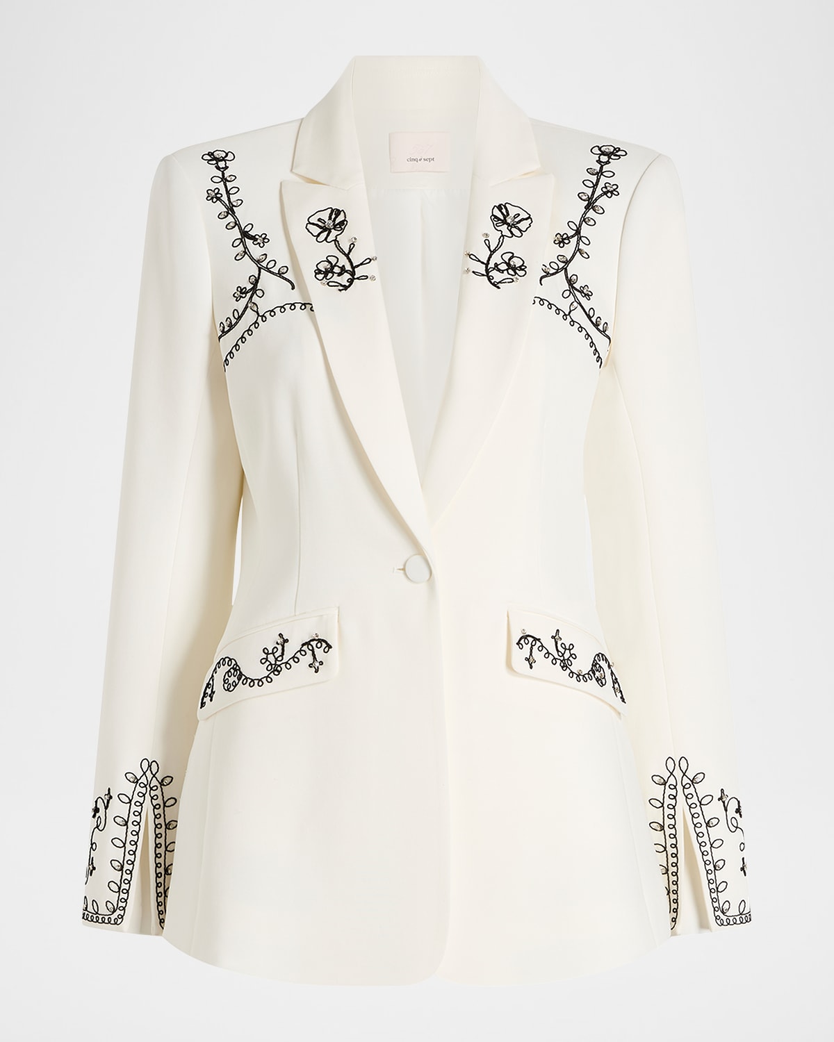 Cinq À Sept Soutache Embellished Cheyenne Blazer In White
