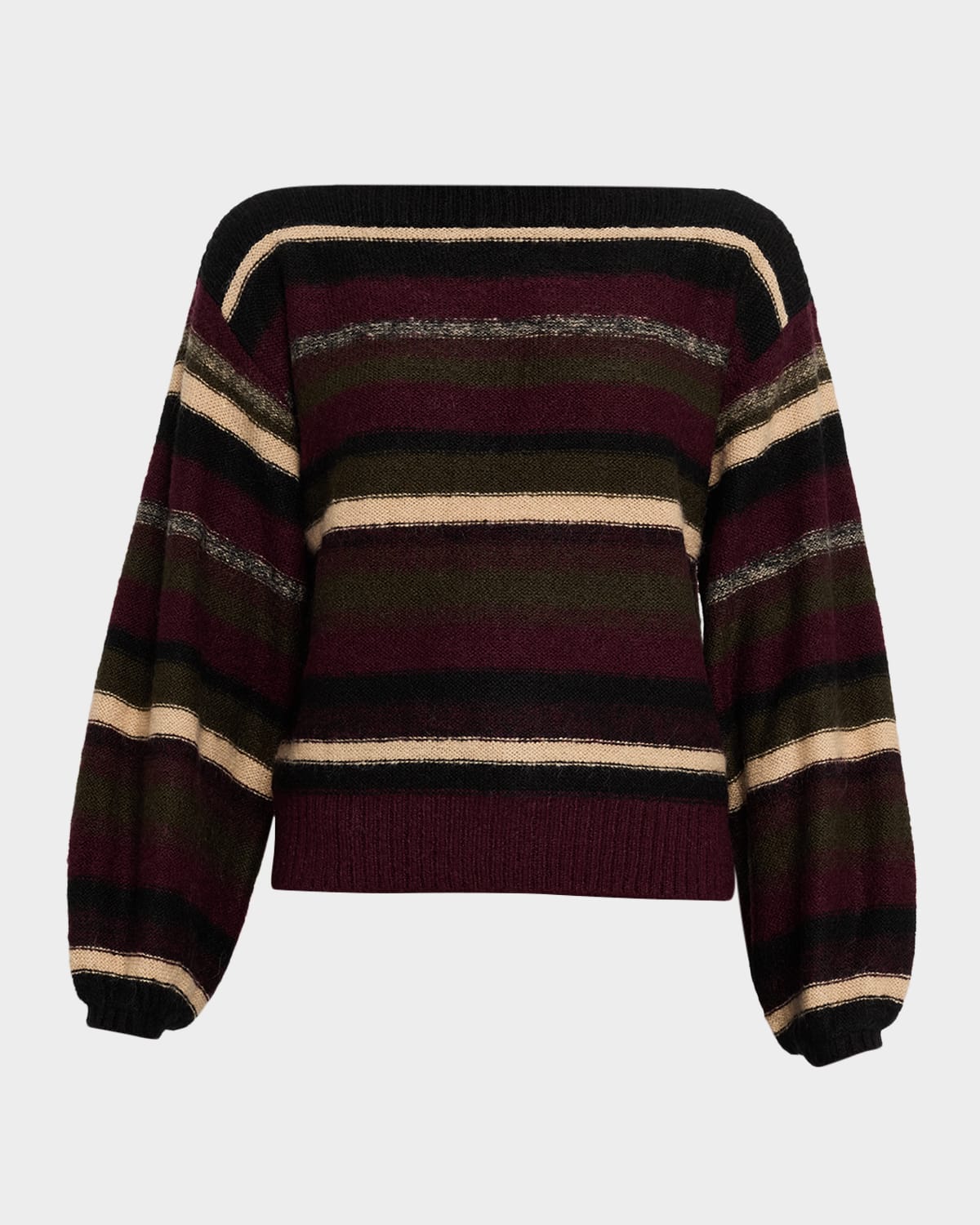 Ramy Brook Carol Striped Boat-neck Sweater In Blue