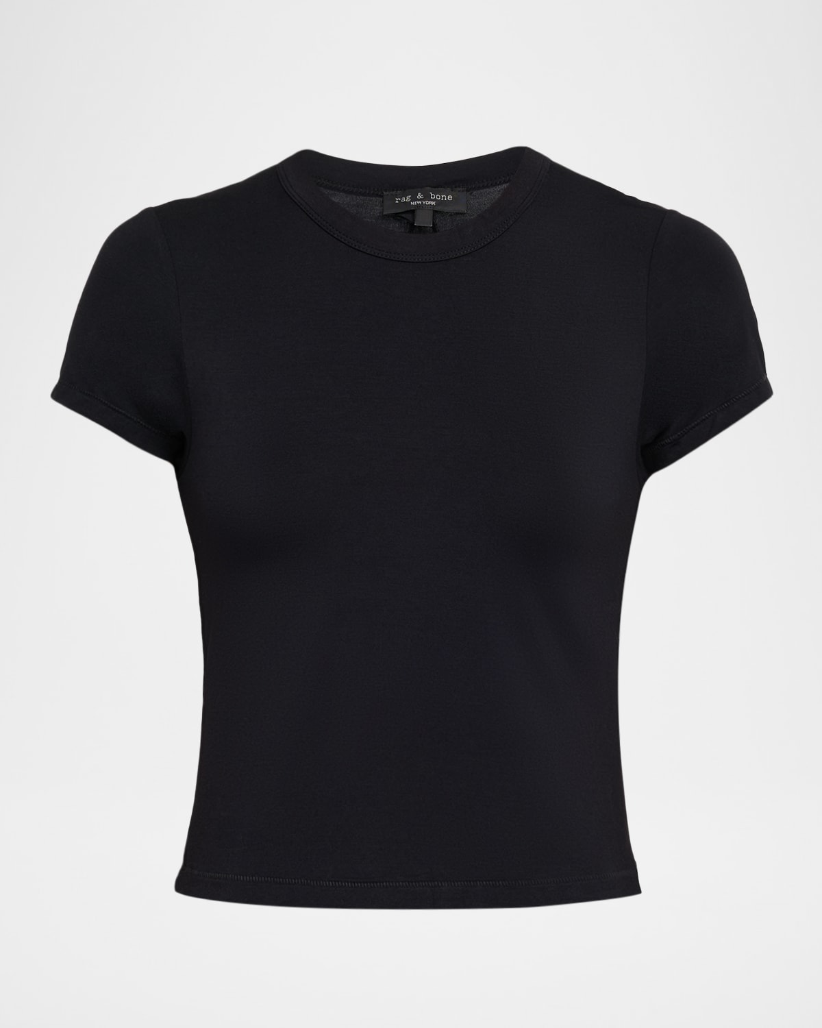 Rag & Bone Luca Jersey Baby Tee In Black