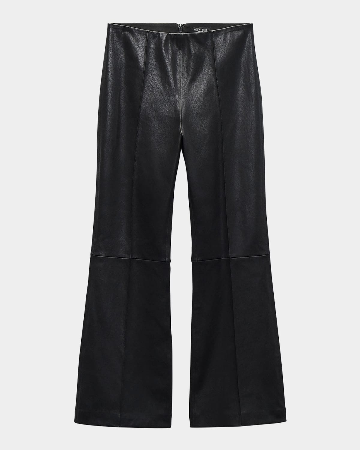 Rag & Bone Irina Leather Kick-flare Pants In Brown