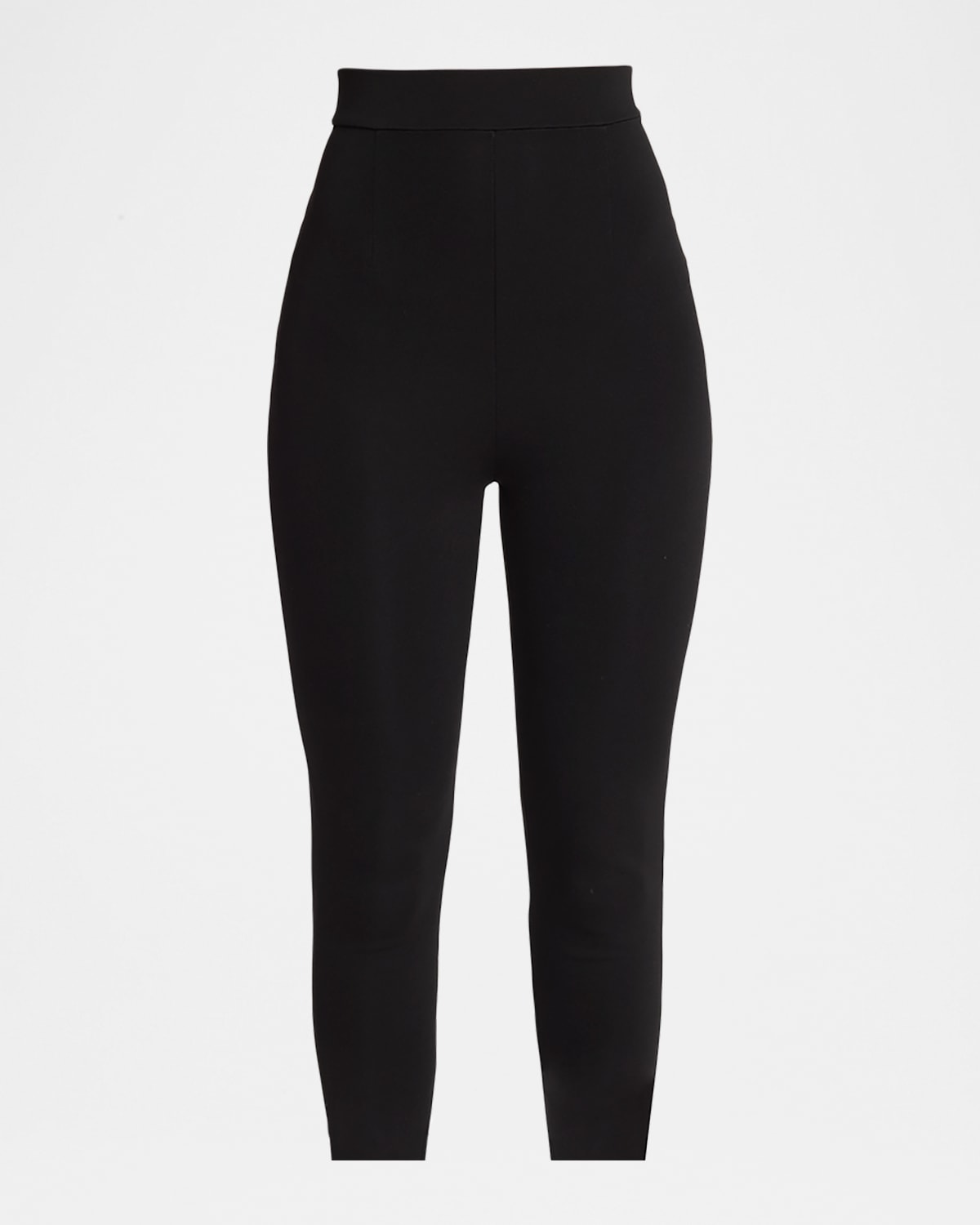 Balmain Zipped Jersey Stirrup Leggings In Black