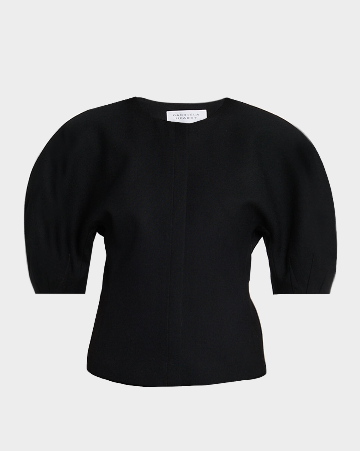 Gabriela Hearst Waverly Curved-sleeve Top In Black