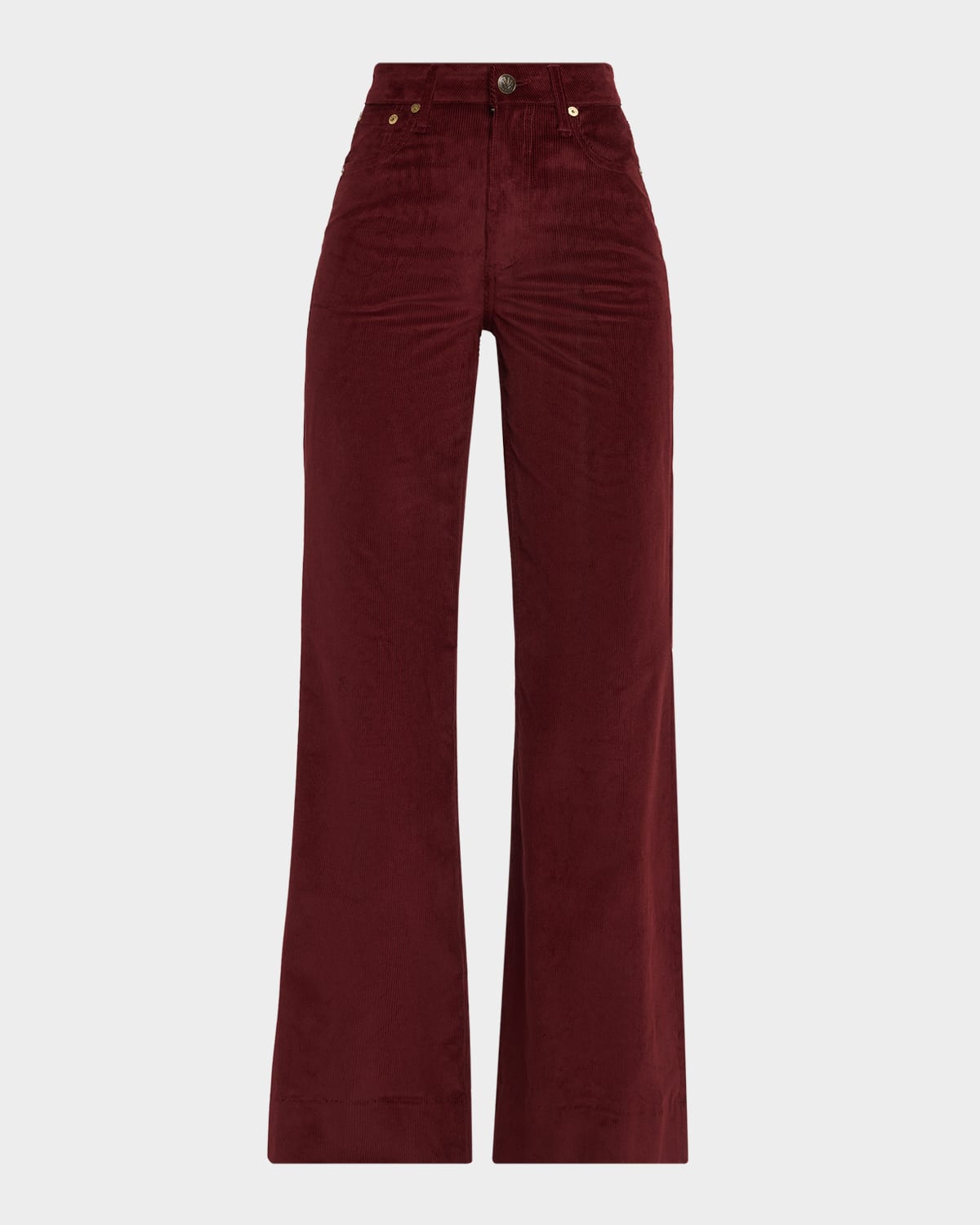Rag & Bone Skylar High-rise Corduroy Trousers In Burgundy