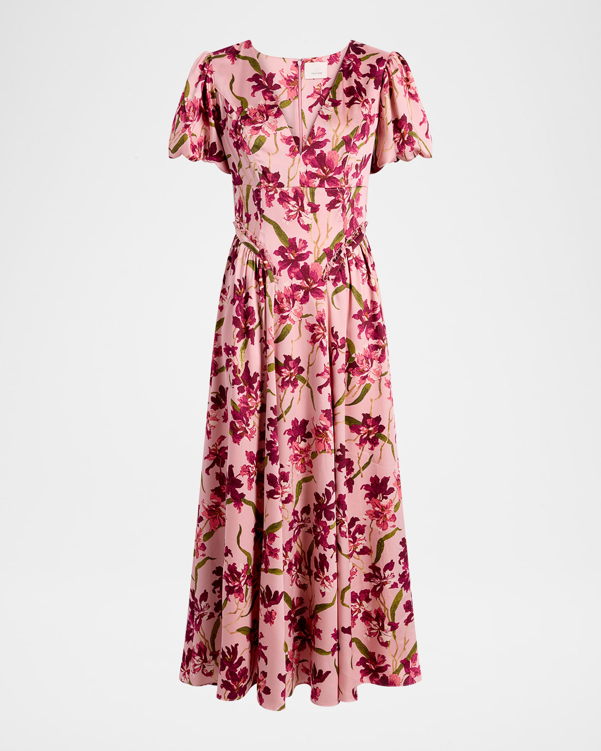 Cinq À Sept Katlin Trailing Hibiscus Midi Dress In Pink