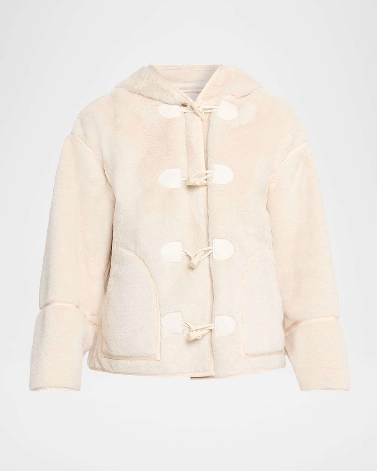 Ramy Brook Lucy Hooded Faux Fur Jacket In Animal Print