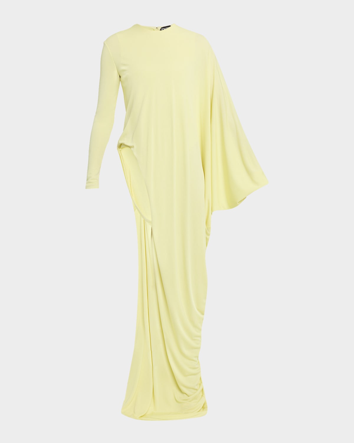Tom Ford Cutout Draped Long Sleeve Jersey Gown In Multi