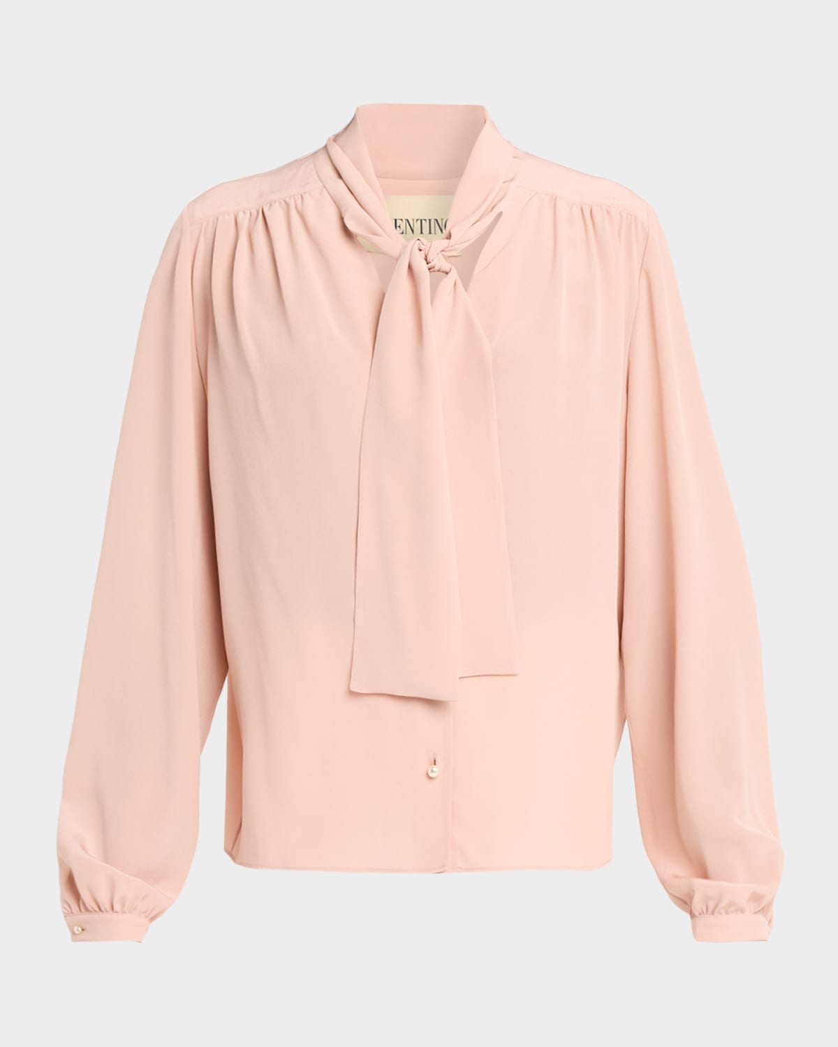Valentino Garavani Neck Scarf Silk Crepe Shirt