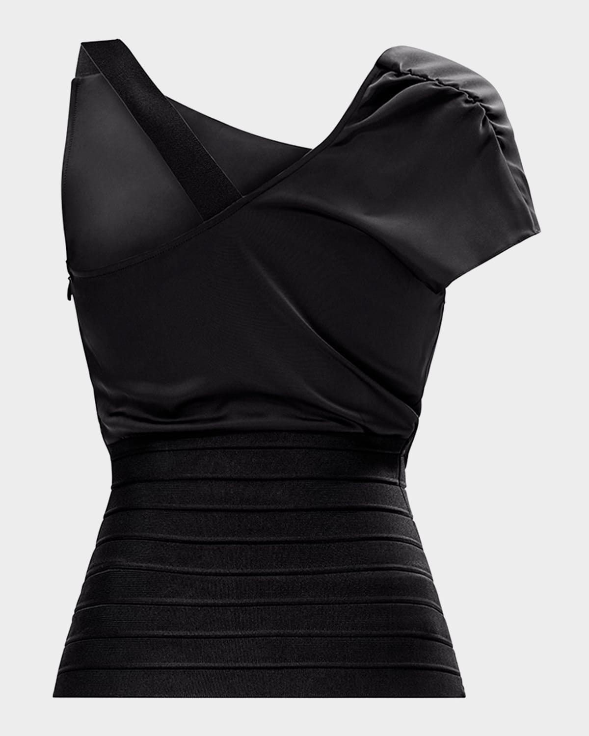 Herve Leger The Astrid Asymmetric Top In Black