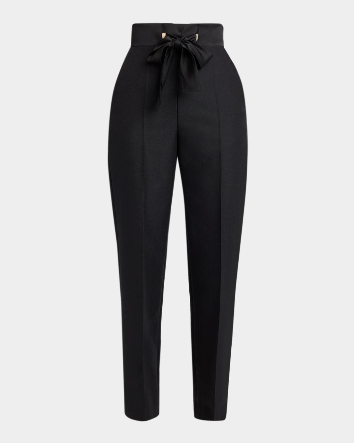 Valentino Garavani Bow High-Rise Cashmere Straight-Leg Pants