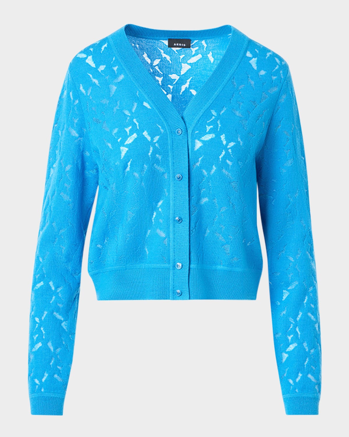 Akris Whitecaps Knit V-neck Cardigan In Animal Print