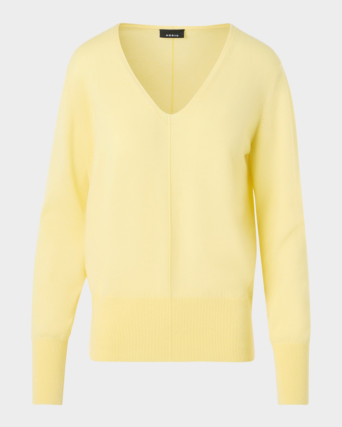 Akris V-neck Cashmere Sweater In Yellow