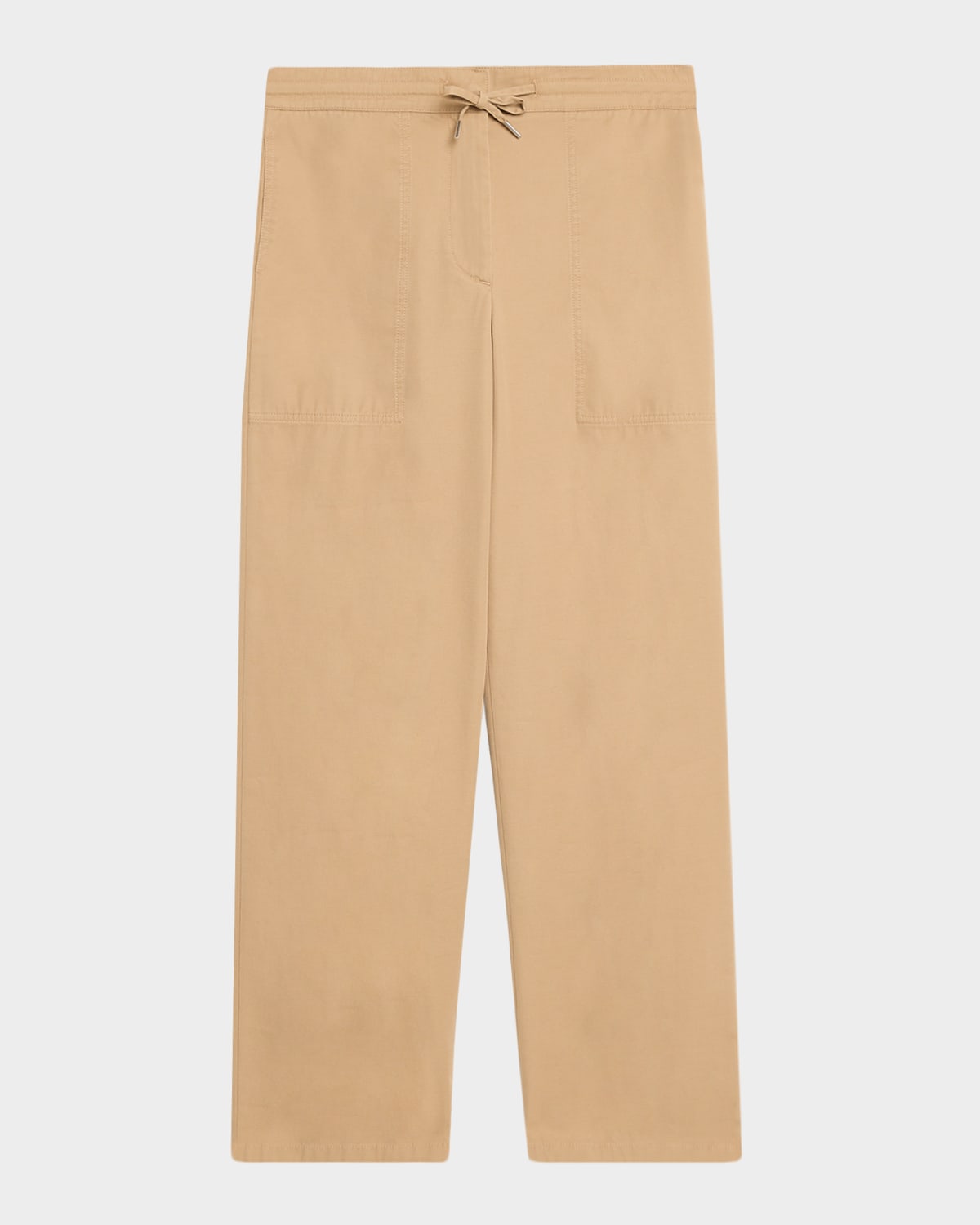 The Row Mende Cotton-cashmere Straight-leg Pull-on Pants In Animal Print