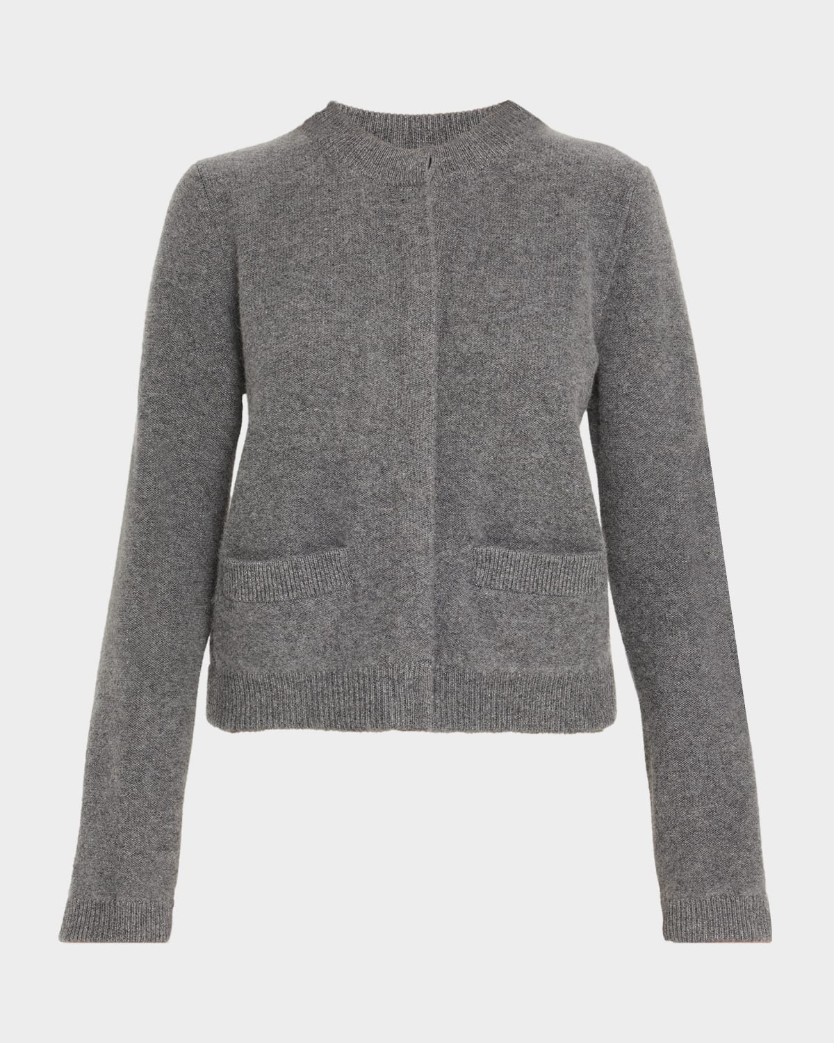 Vince Shrunken Crewneck Cardigan In Brown