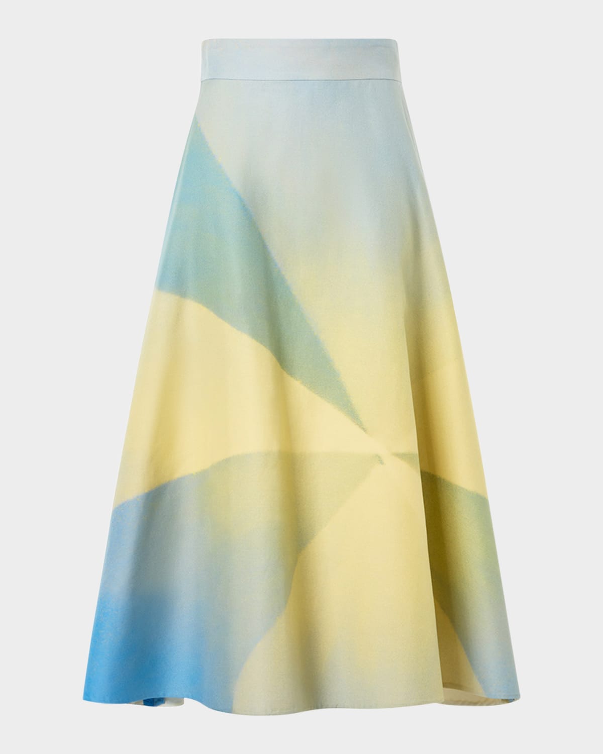 Akris Sunbeam Print Cotton Midi Skirt In Multi