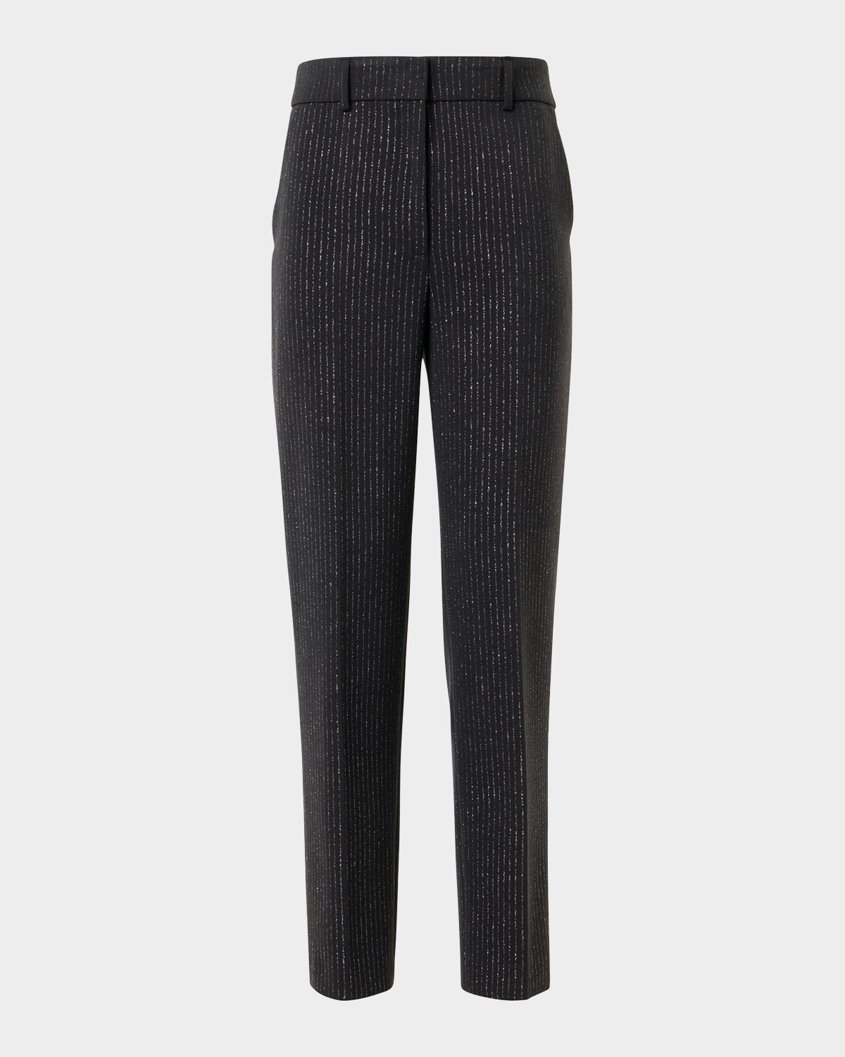 Akris Punto Feryn Metallic Pinstripe Pants In Black