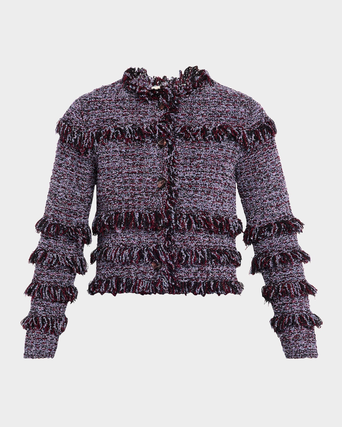 Ulla Johnson Gita Knit Tweed Jacket In Purple