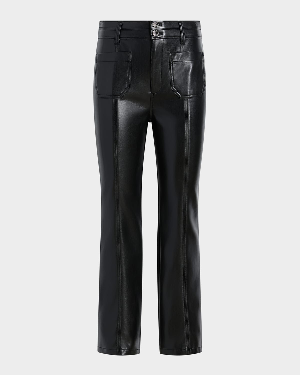 Cinq À Sept Vegan Leather Kick-flare Pants In Black