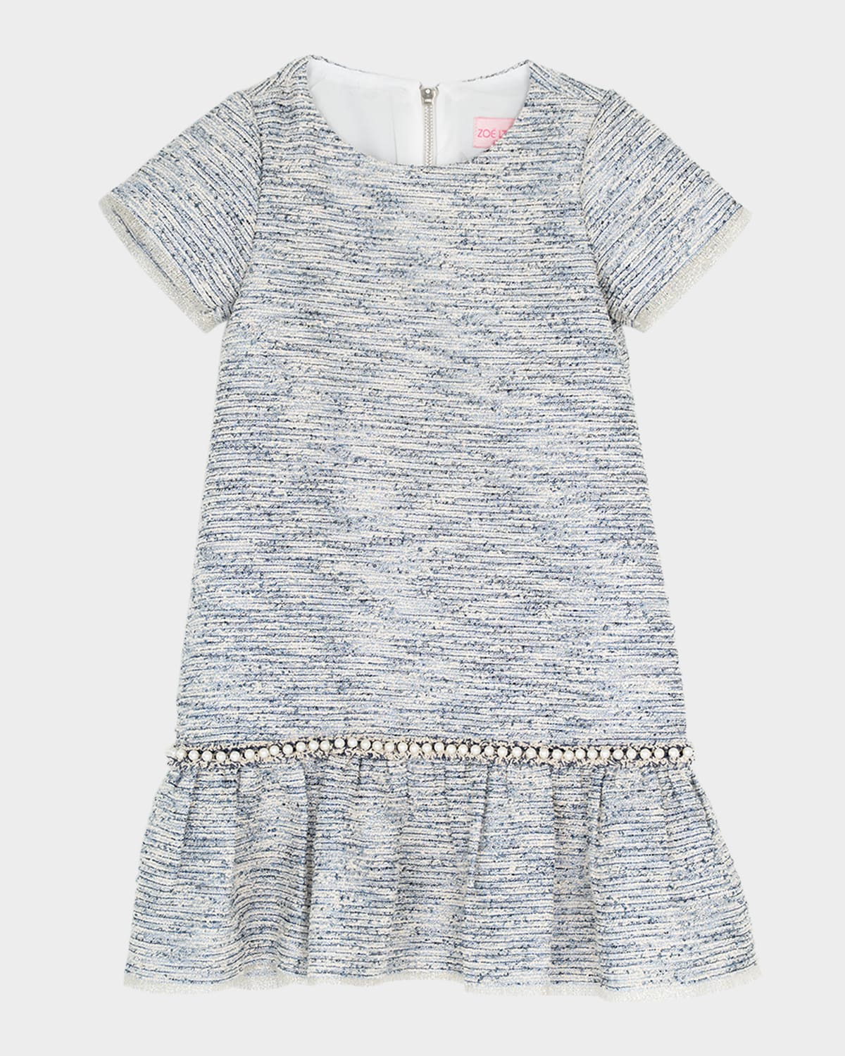 Zoe Girl's Ruby Embellished Tweed Mini Dress In Blue