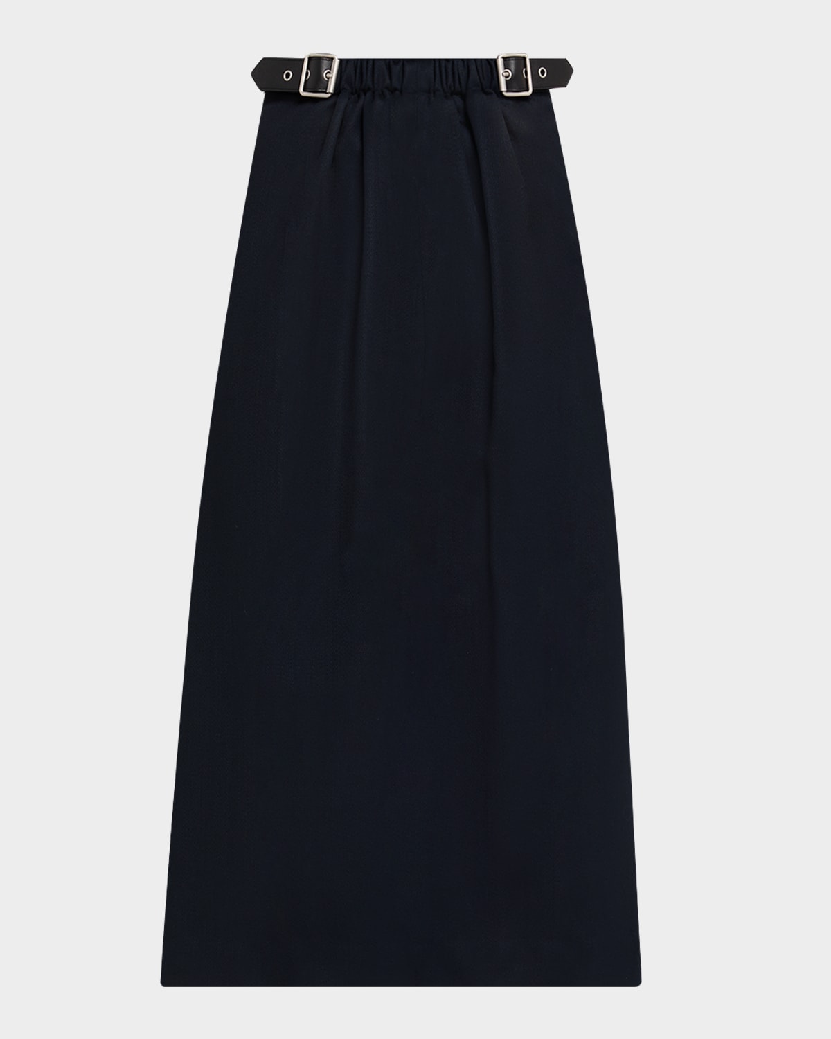 Loewe Belted Crop Straight-leg Trousers In Blue
