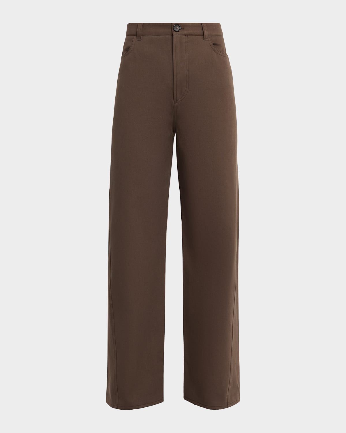 Totême Relaxed Twisted Cotton Trousers In Brown