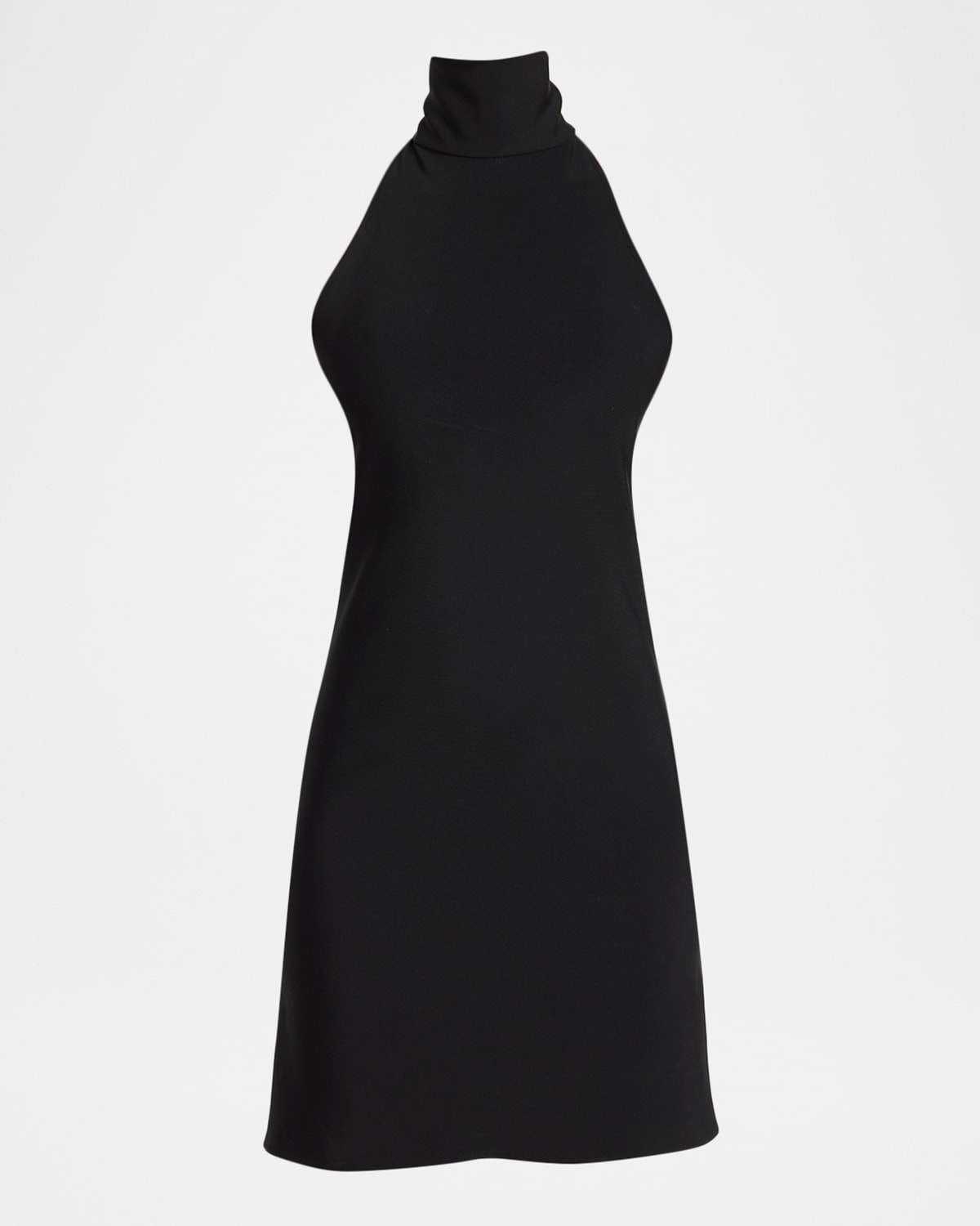 Courrèges Mock-neck Halter Jersey Mini Dress In Black