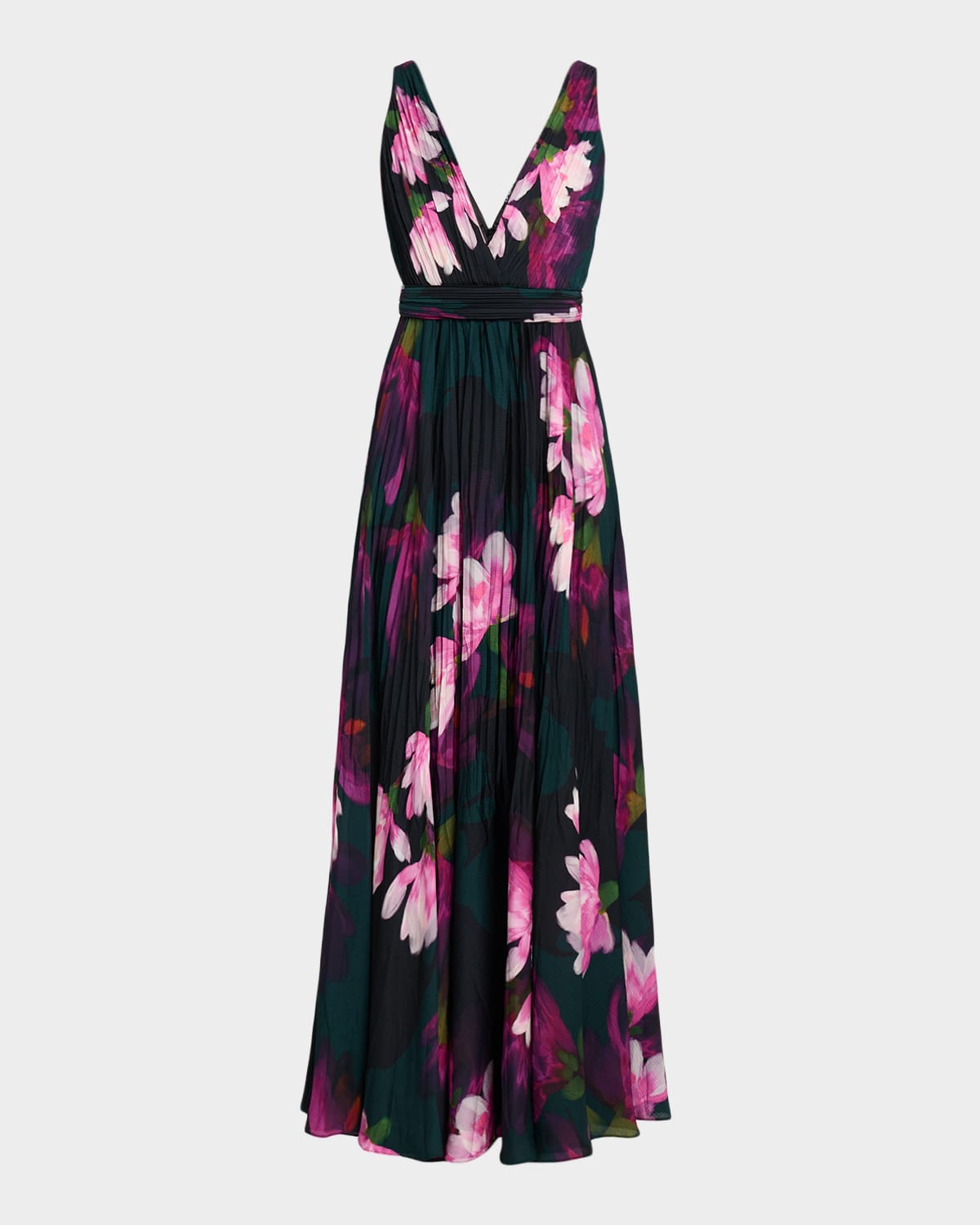 Ungaro Vera Floral Pleated Maxi Dress