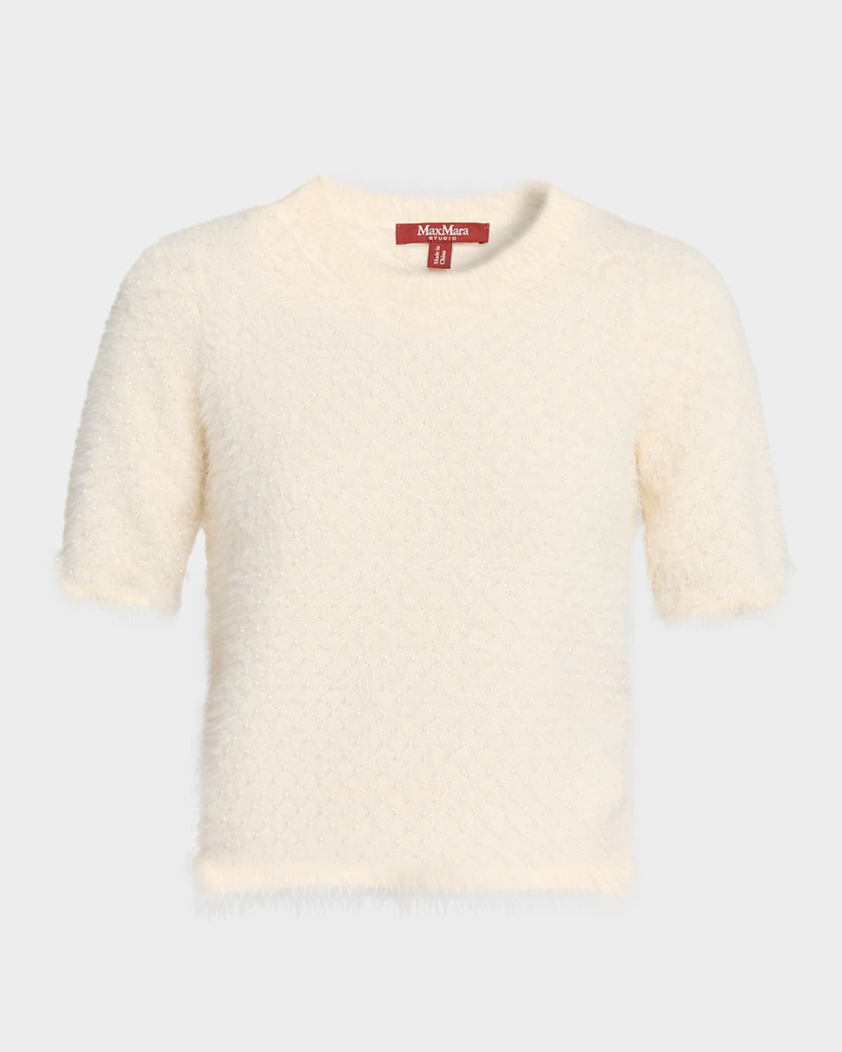 Max Mara Giara Embellished Eyelash Knit Sweater In Multi