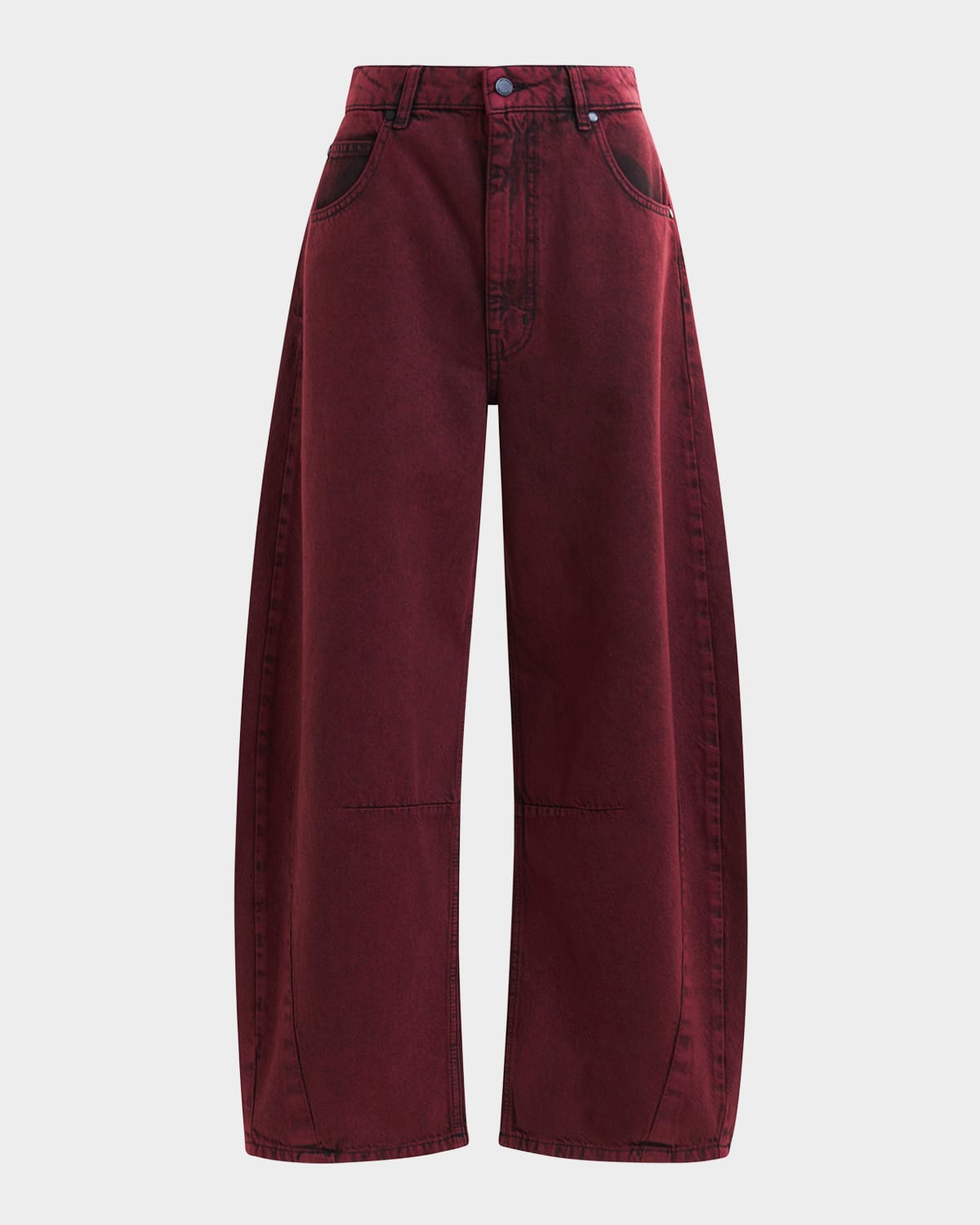 Essentiel Antwerp Impressive Overdyed Barrel-leg Jeans In Red