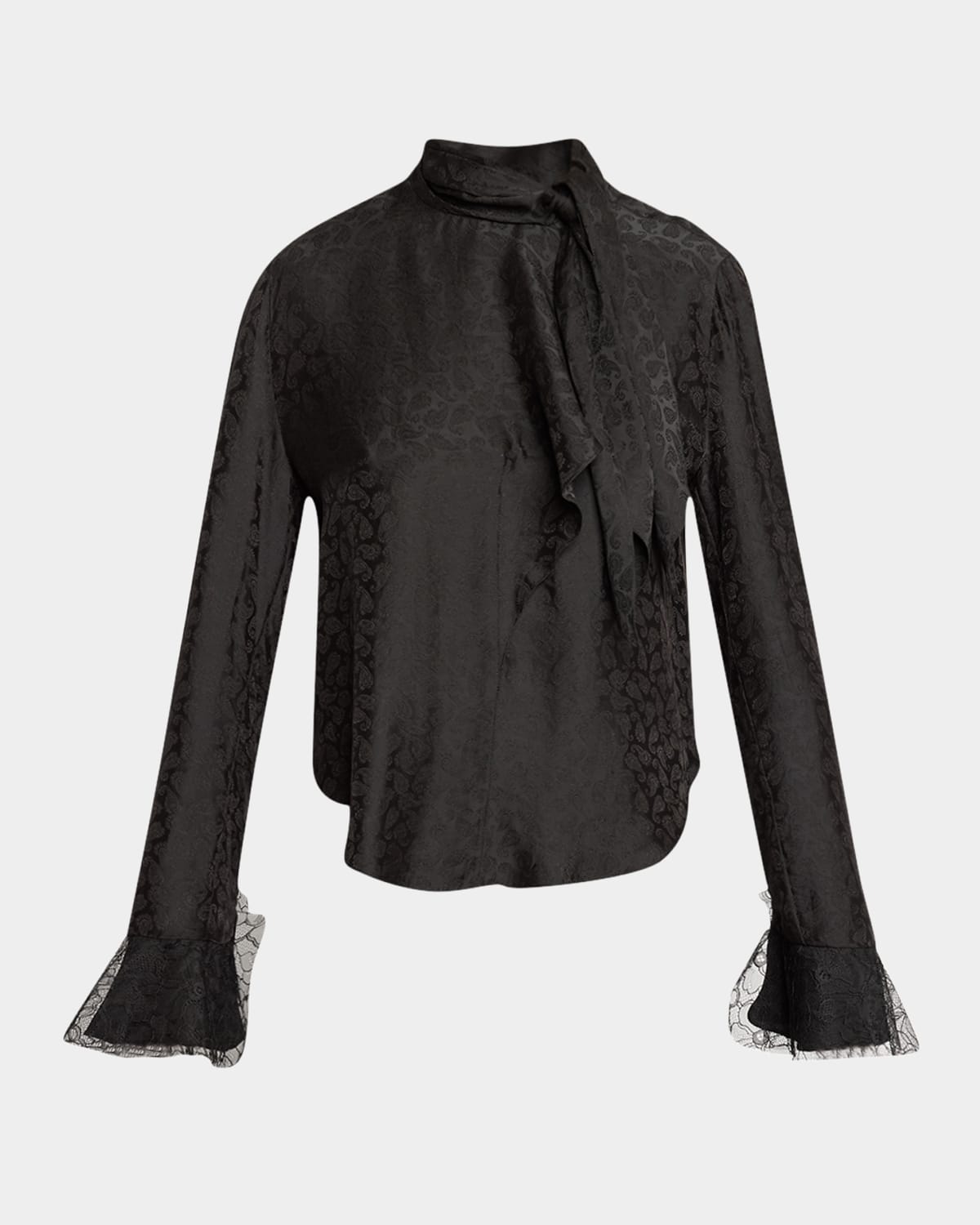 Isabel Marant Raphaella Neck-tie Paisley-silk Long-sleeve Blouse In Multi