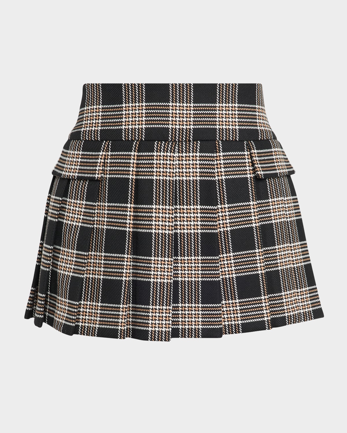 Alice And Olivia Sabrina Plaid Mini Skirt In Black
