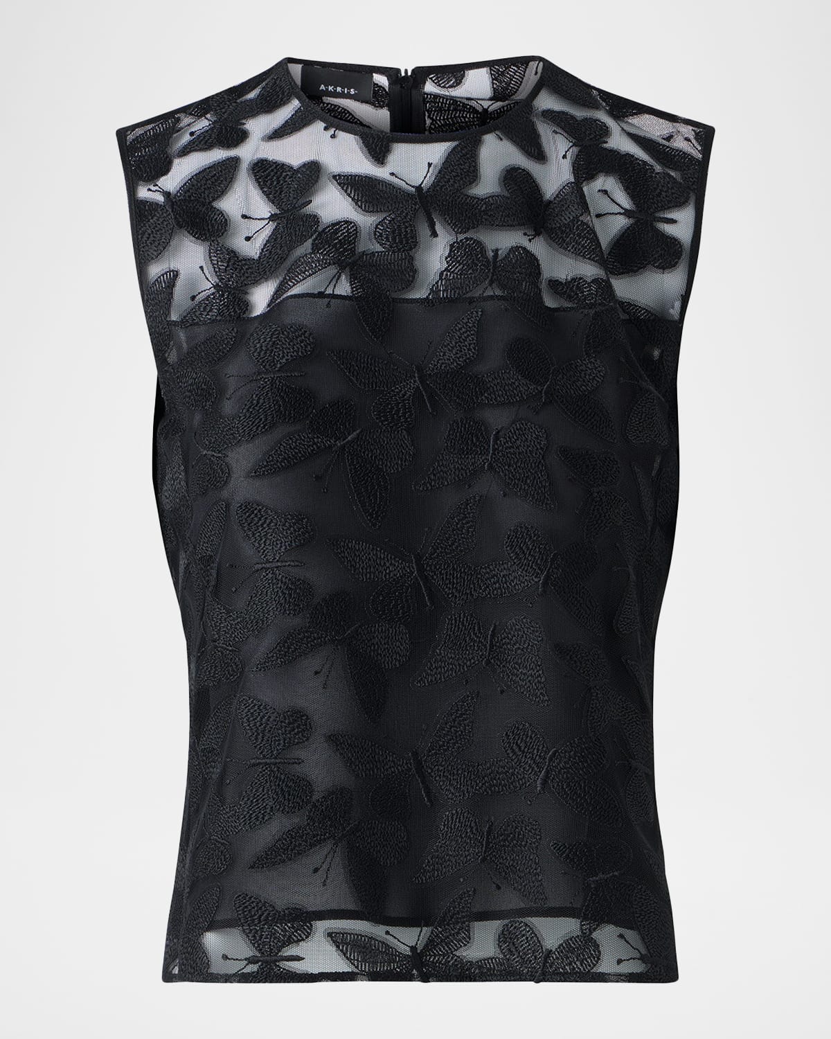 Akris Butterfly Embroidered Sleeveless Top