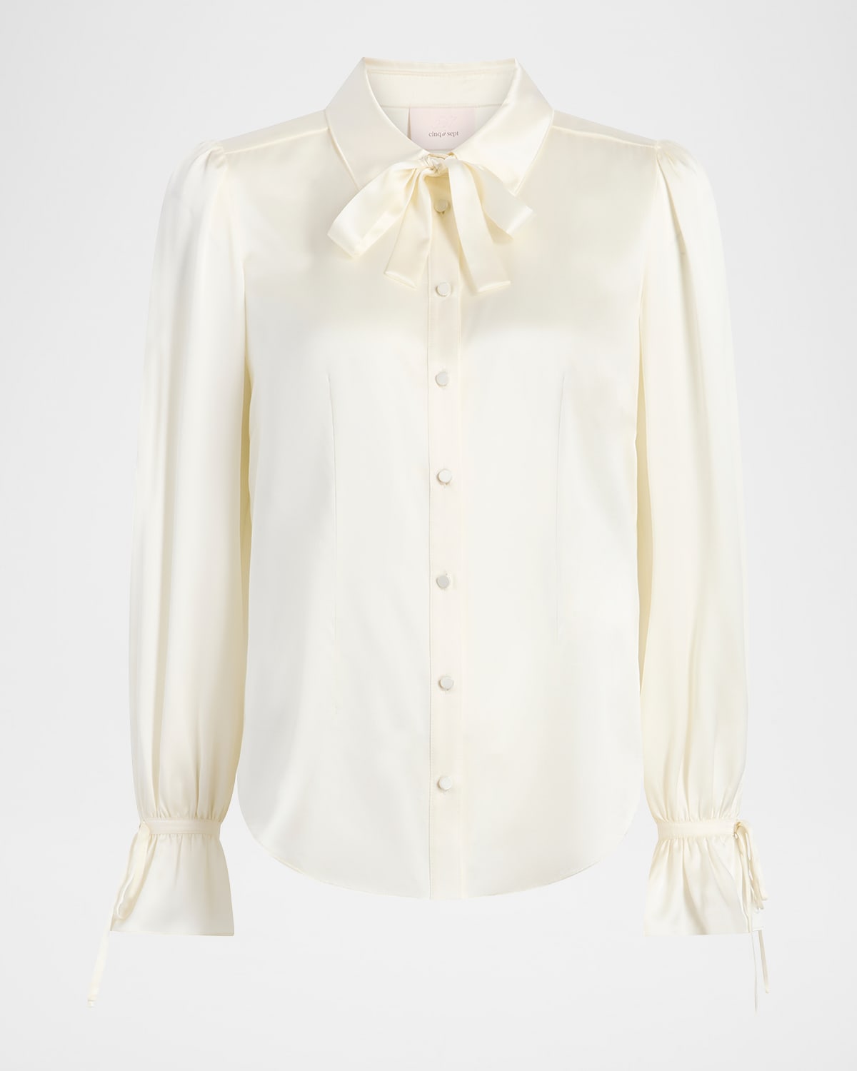 Cinq À Sept Troyer Long-sleeve Silk Blouse In White