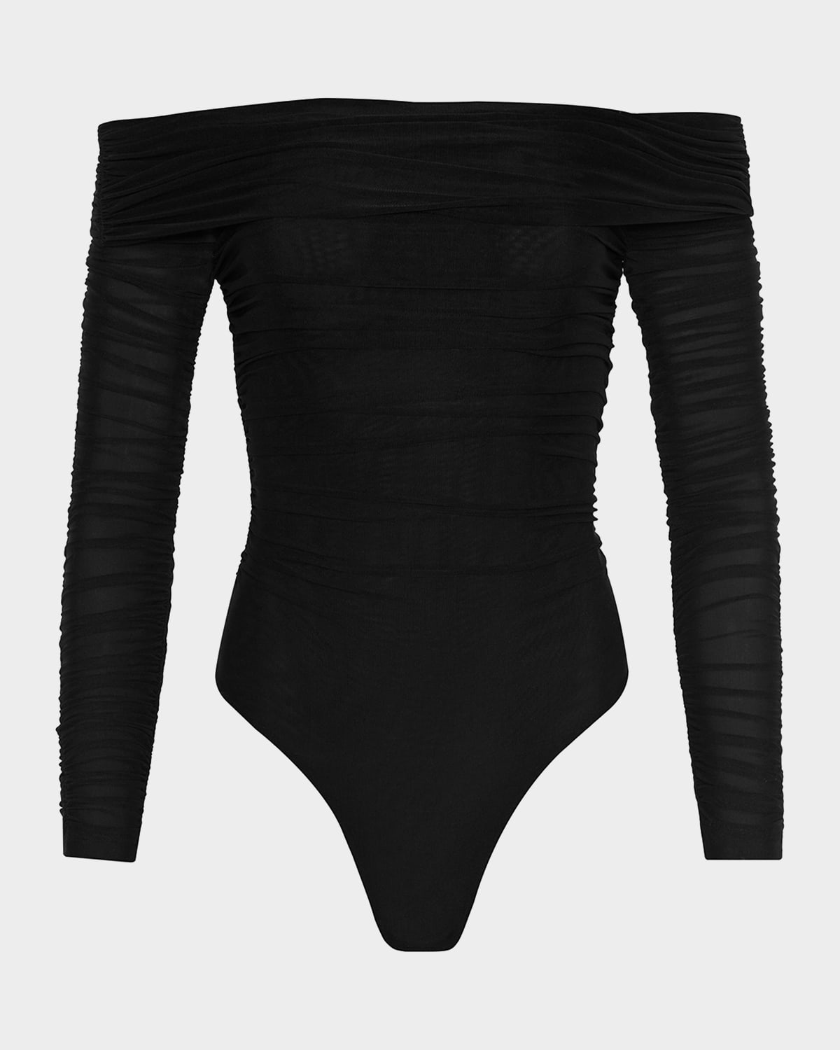 L 'Agence Poppie Gathered Off-Shoulder Bodysuit